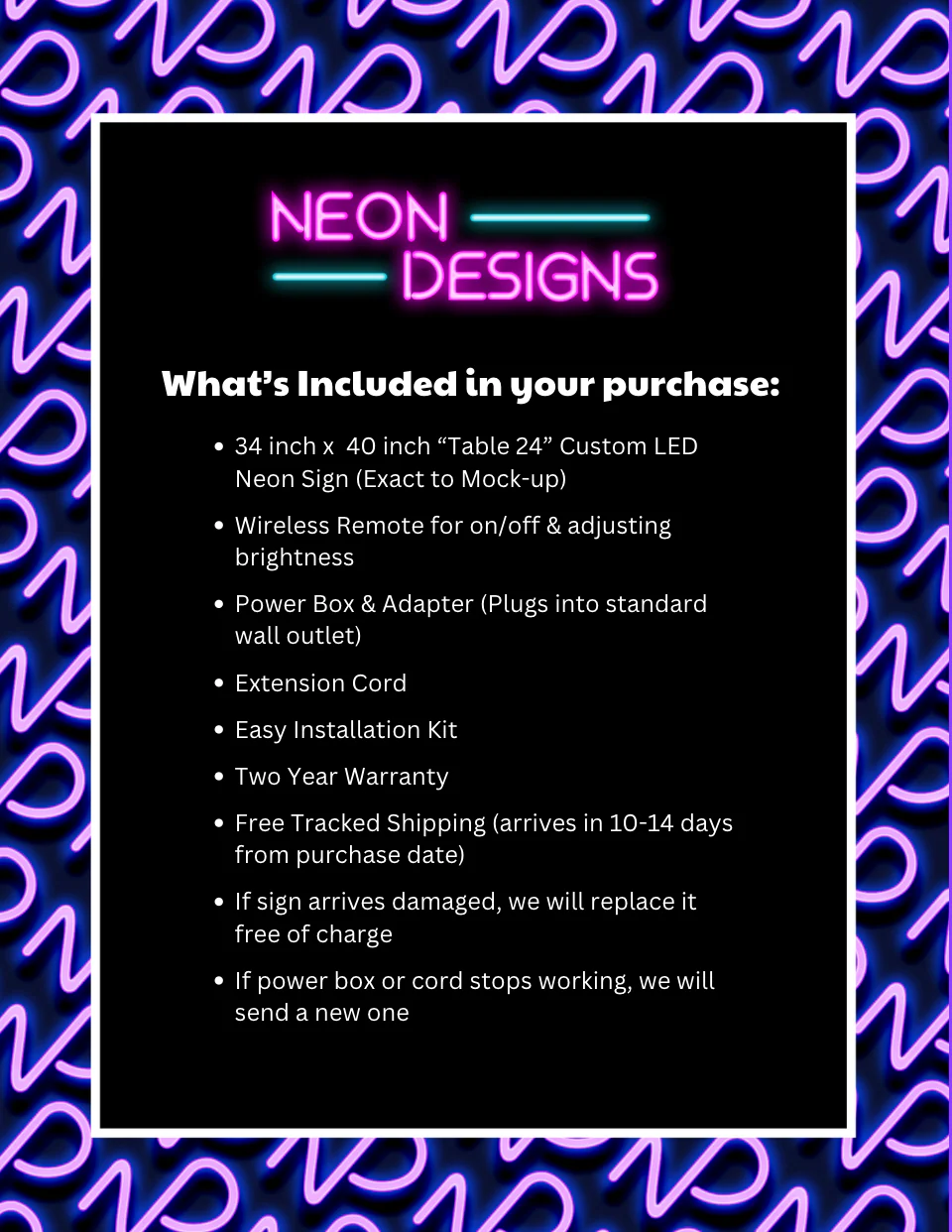 Table 24 - Premium Neon Artwork - Image 2