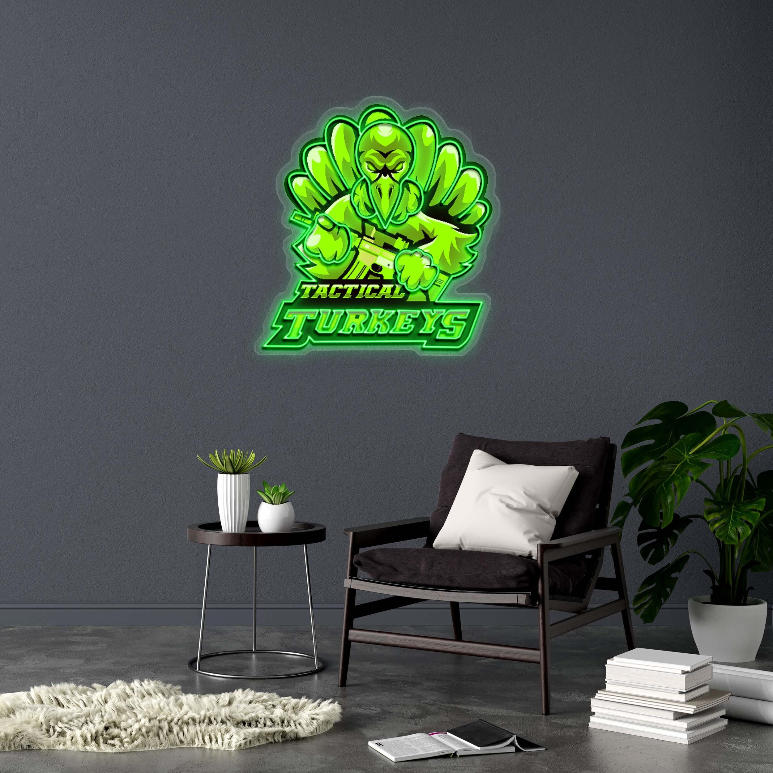TACTICAL TURKEYS - Premium Neon Artwork