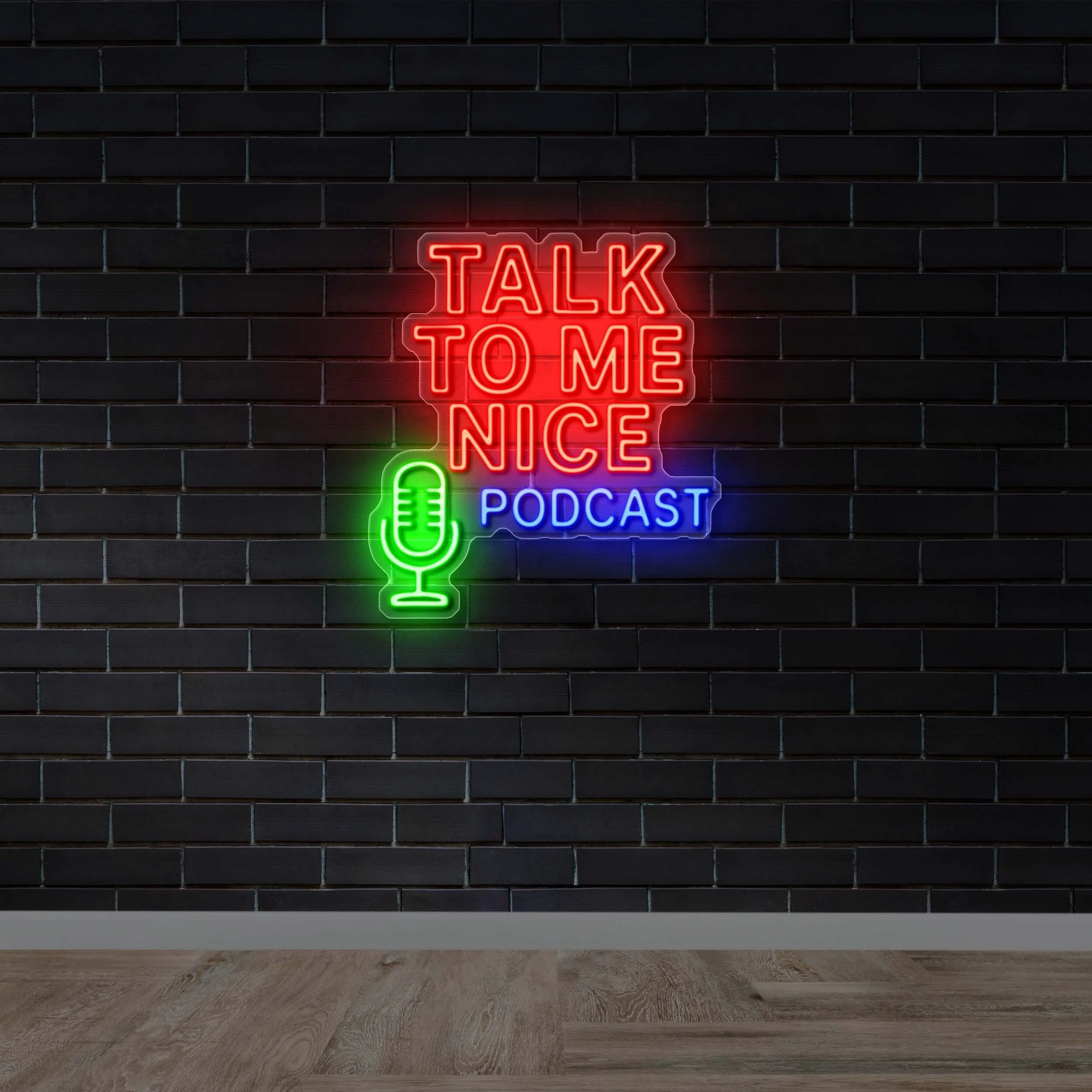 Talk To Me Nice Podcast - Premium Neon Artwork