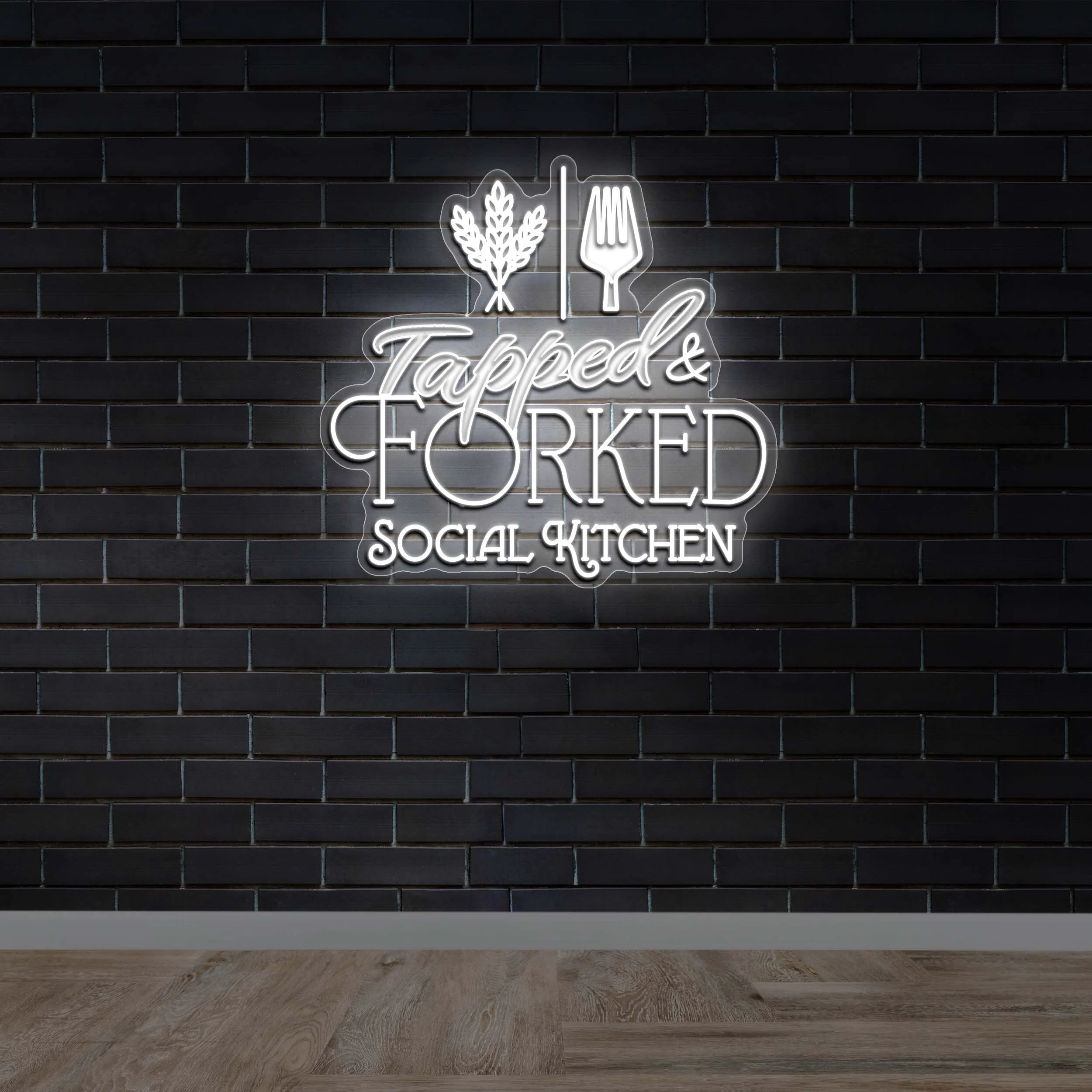 TAPPED FORKED SOCIAL KITCHEN - Premium Neon Artwork