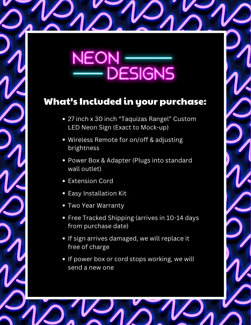 Taquizas Rangel - Premium Neon Artwork - Image 2