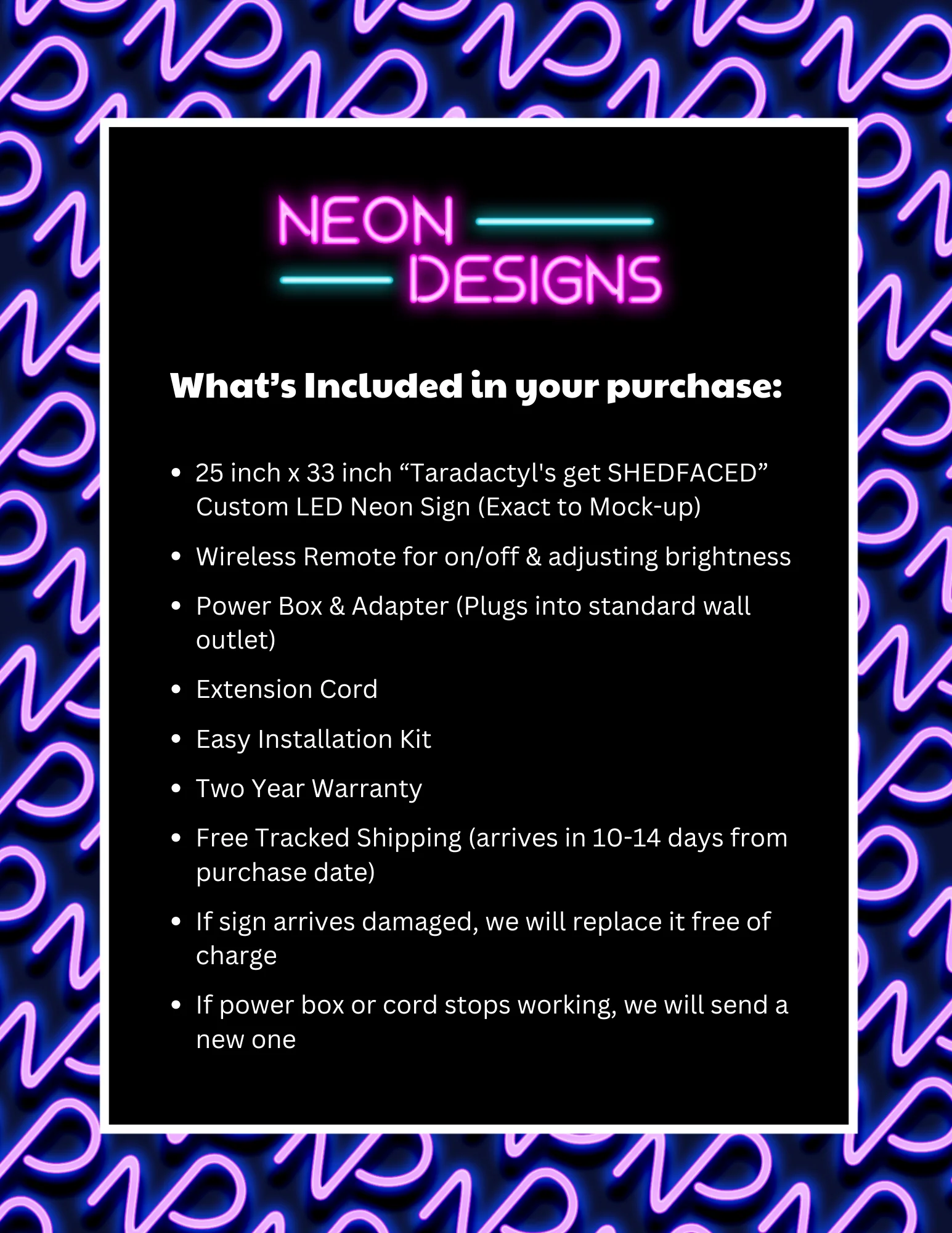 Taradactyl's get SHEDFACED - Premium Neon Artwork - Image 2
