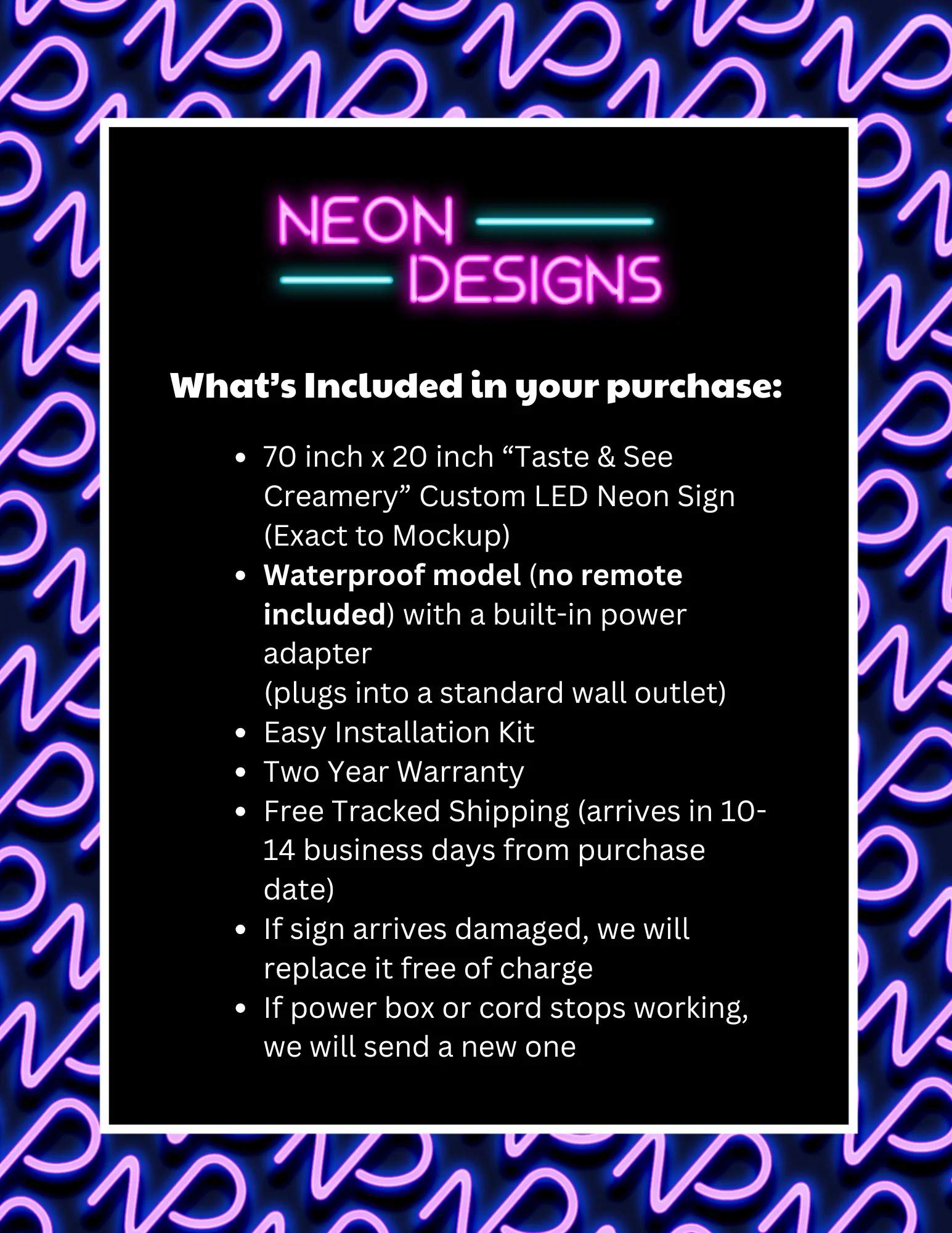 Taste & See Creamery - Premium Neon Artwork - Image 2