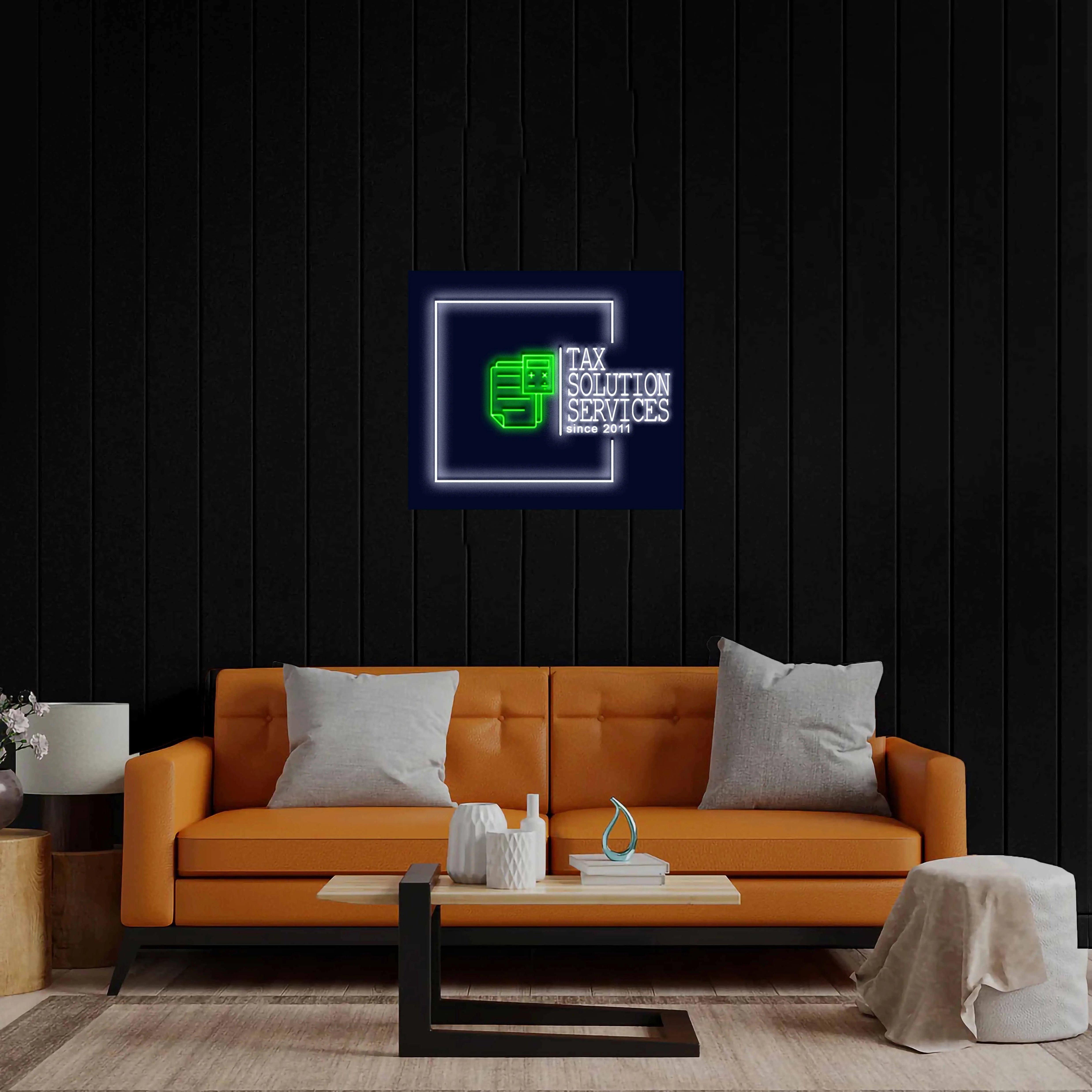 Tax Solution Services - Premium Neon Artwork