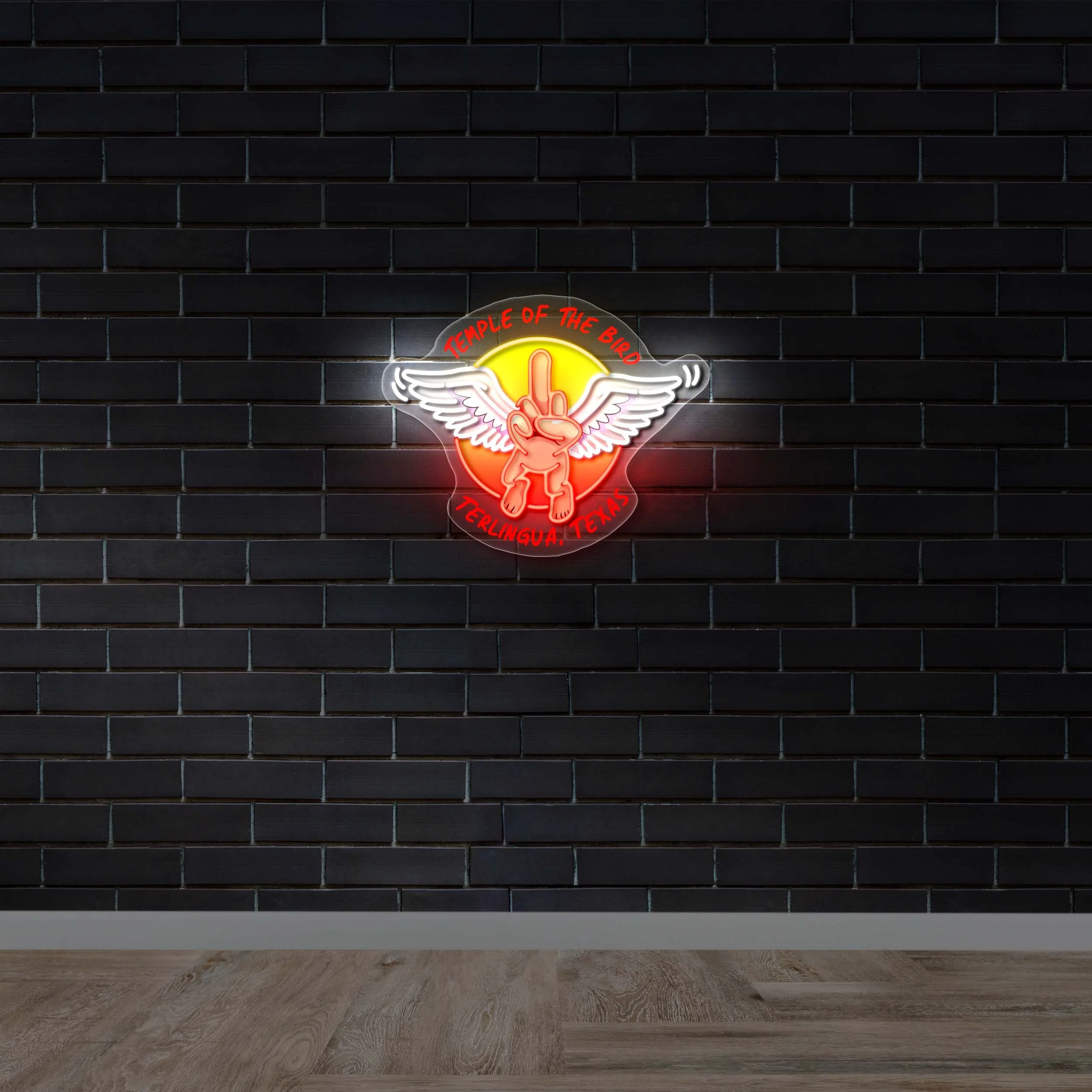 TEMPLE OF THE BIRD TERLINGUA TEXAS - Premium Neon Artwork