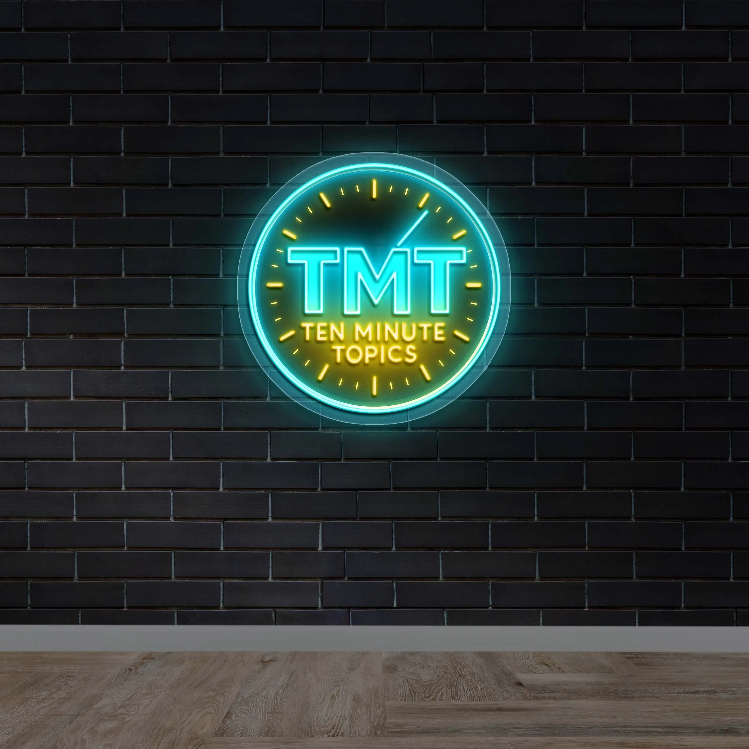 Ten Minute Topics | Circular Version - Premium Neon Artwork