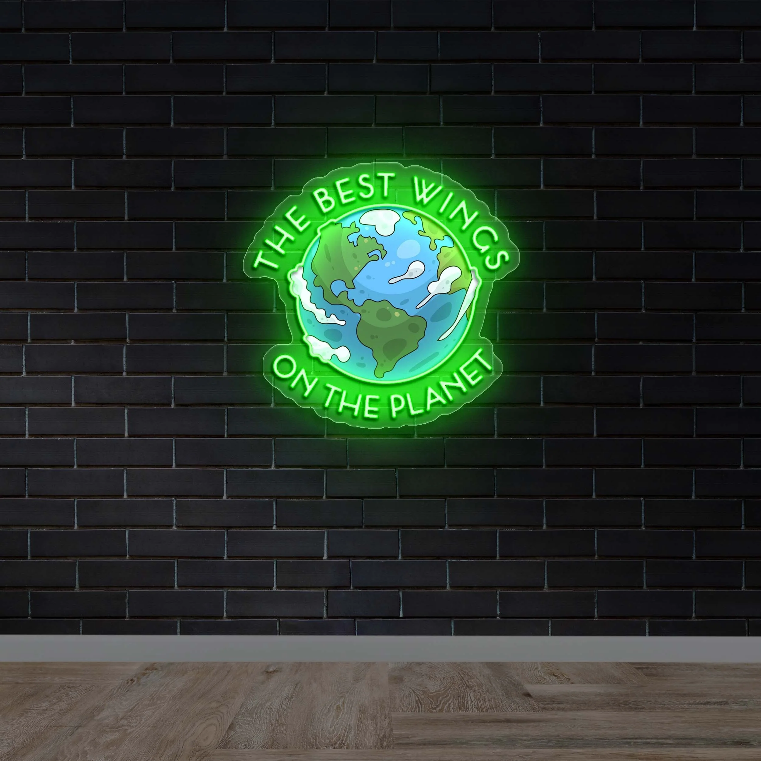 The Best Wings on the Planet - Premium Neon Artwork