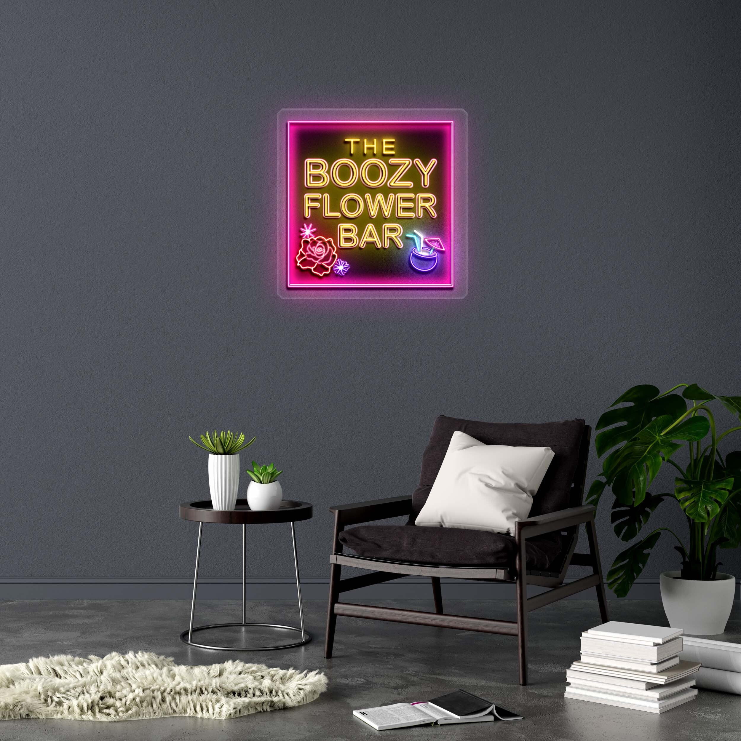 THE BOOZY FLOWER BAR - Premium Neon Artwork