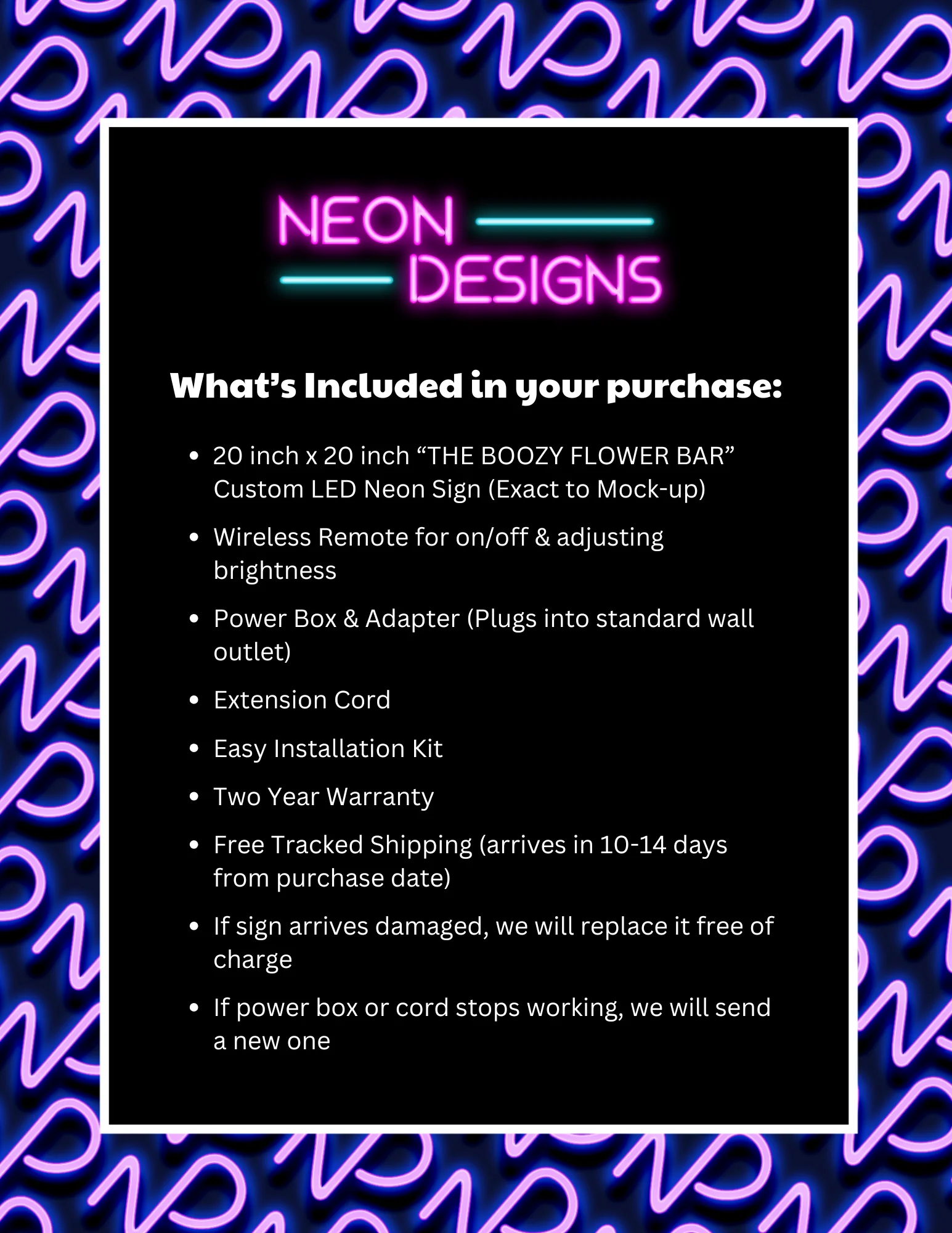 THE BOOZY FLOWER BAR - Premium Neon Artwork - Image 2