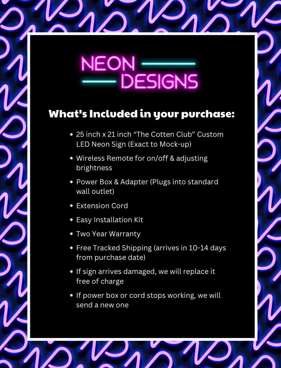 The Cotten Club - Premium Neon Artwork - Image 2