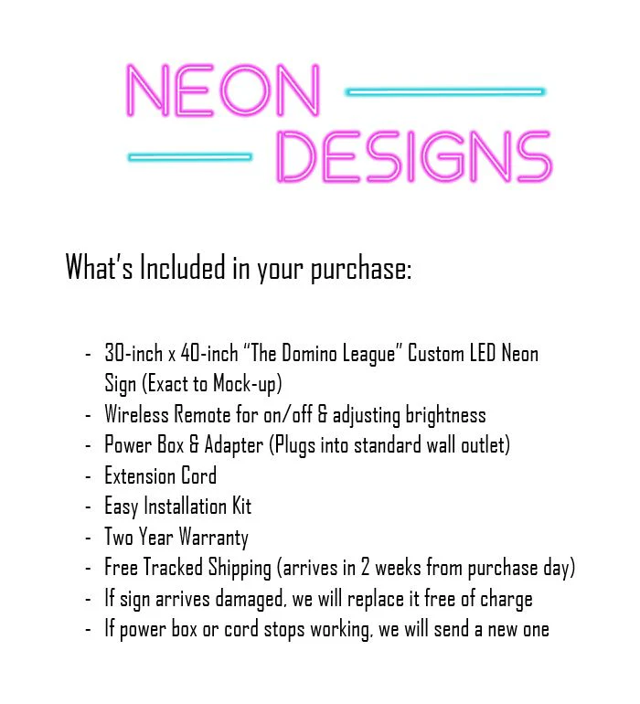 The Domino League - Premium Neon Artwork - Image 2