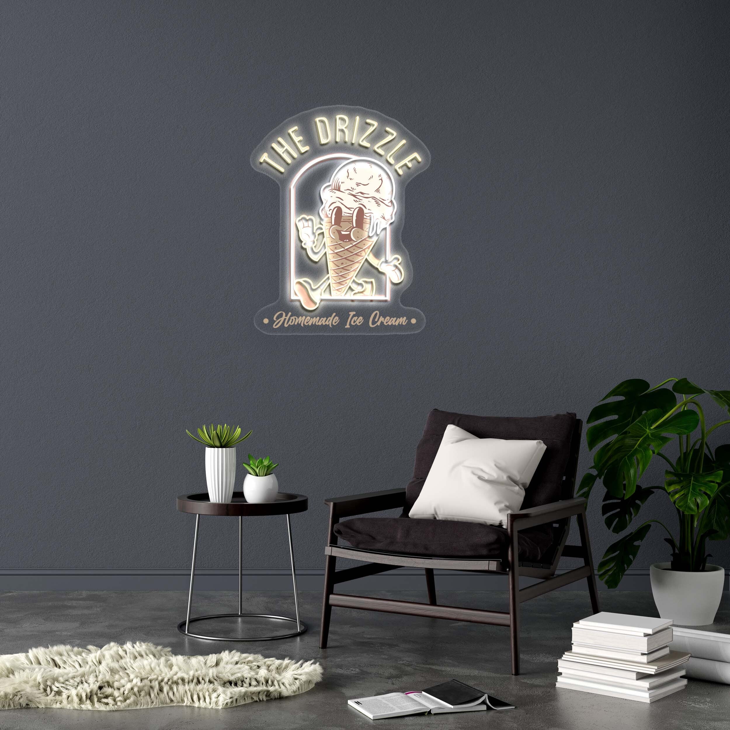 The Drizzle Homemade Ice Cream - Premium Neon Artwork