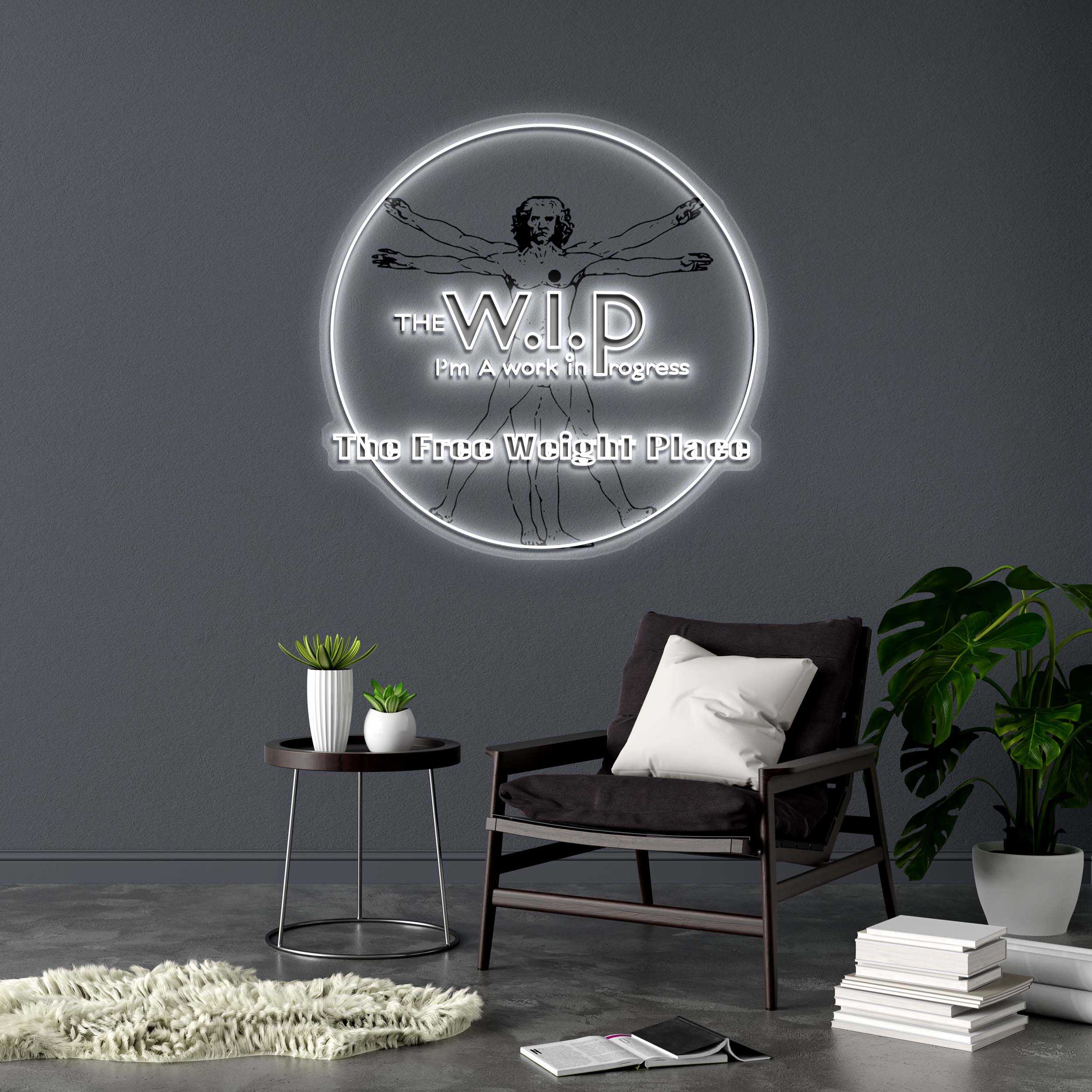 The Free Weight Place - Premium Neon Artwork