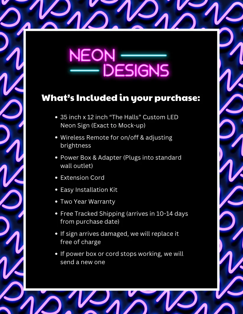The Halls - Premium Neon Artwork - Image 2