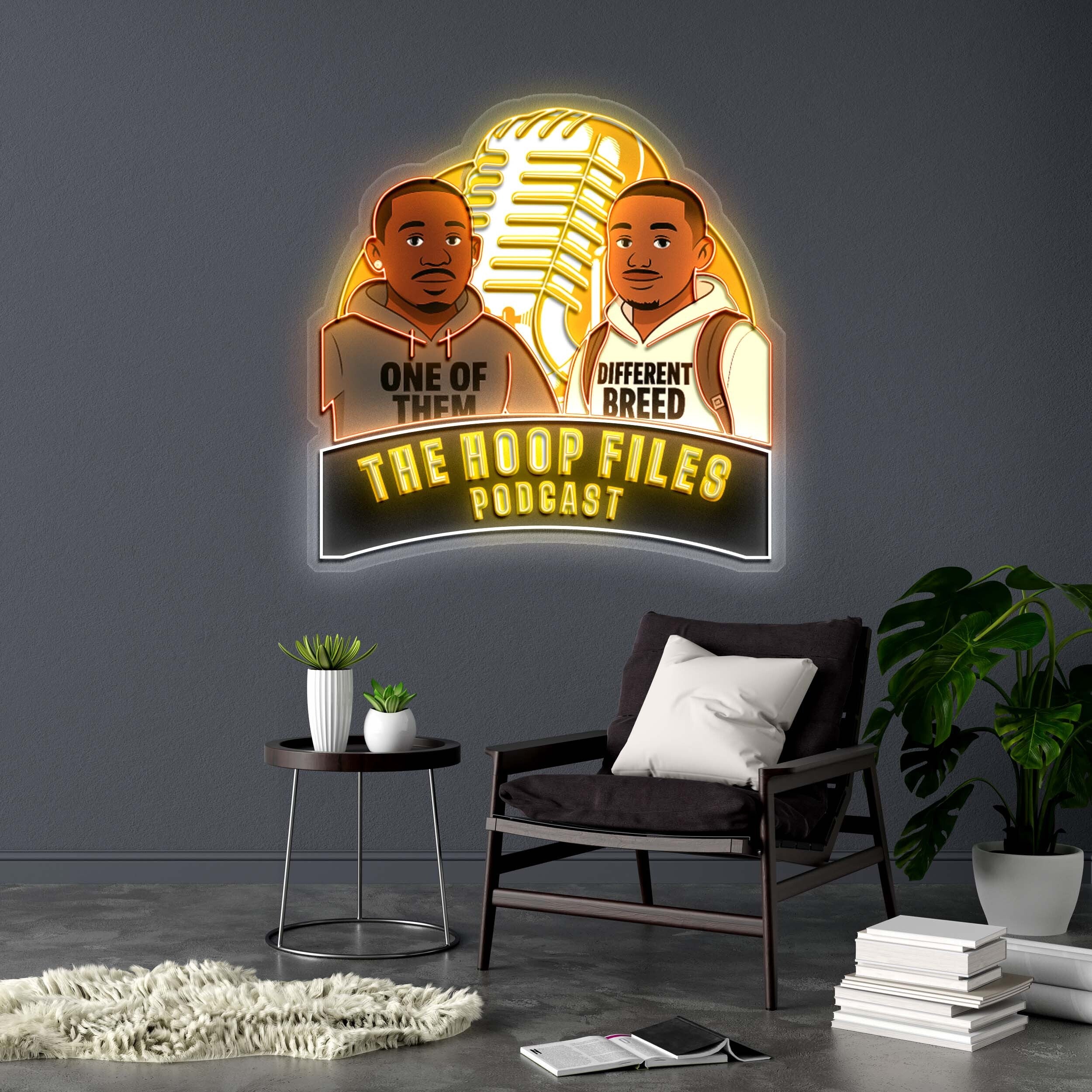 THE HOOP FILES PODCAST - Premium Neon Artwork
