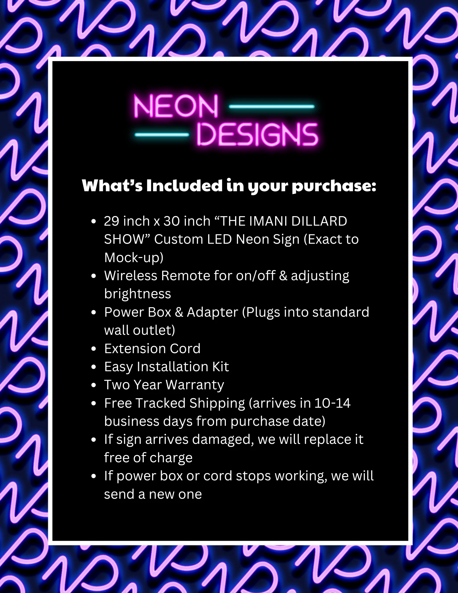 THE IMANI DILLARD SHOW - Premium Neon Artwork - Image 2
