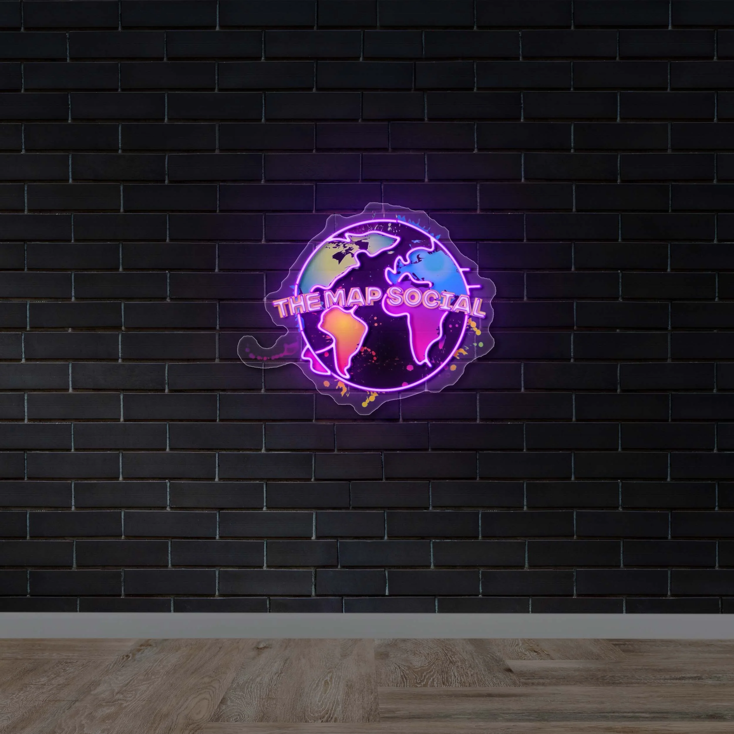 The Map Social - Premium Neon Artwork