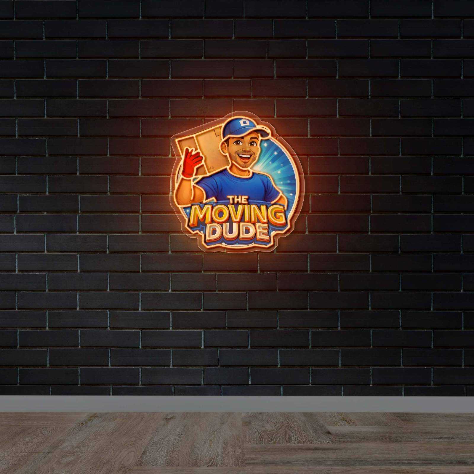 The Moving Dude Logo - Premium Neon Artwork