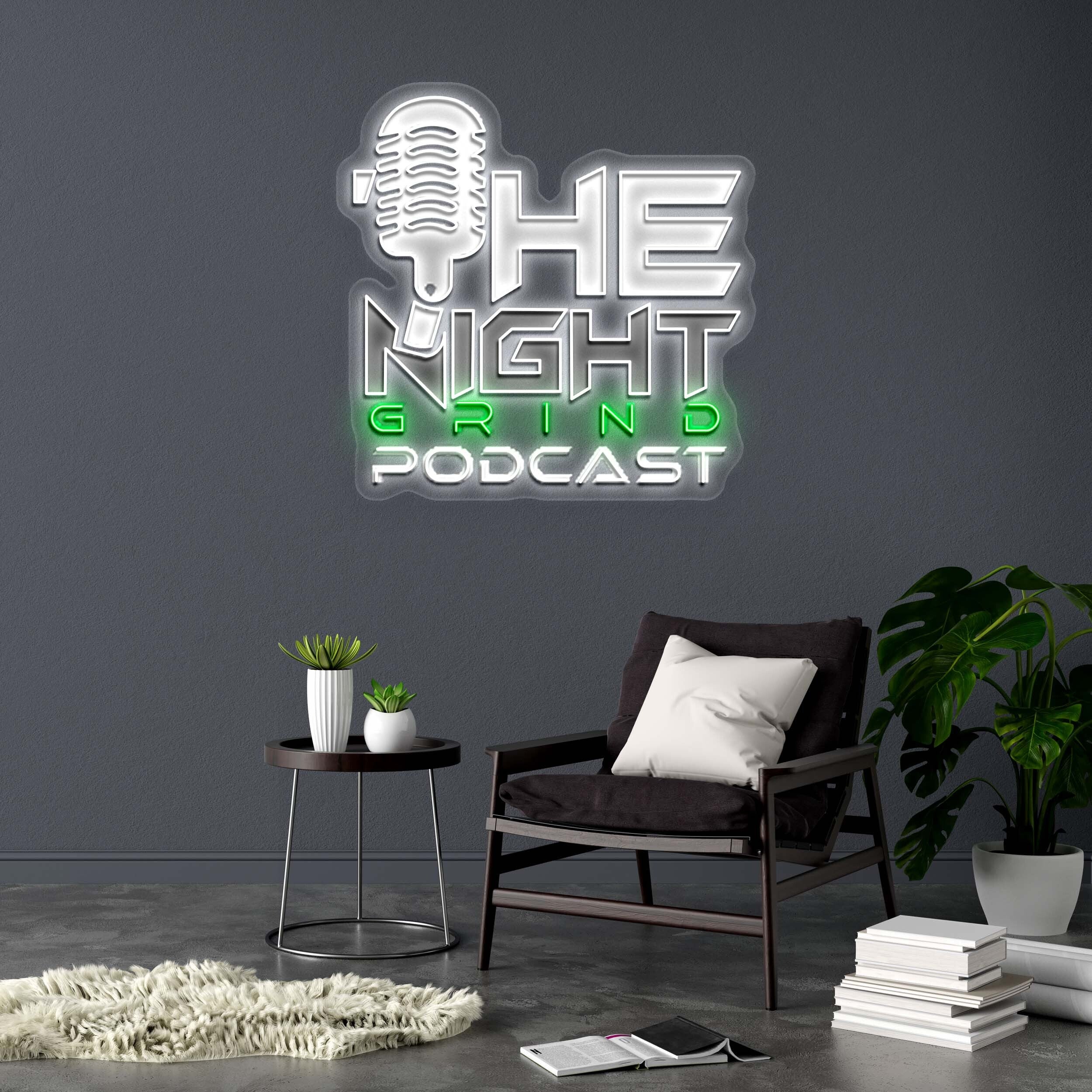 THE NIGHT GRIND PODCAST - Premium Neon Artwork