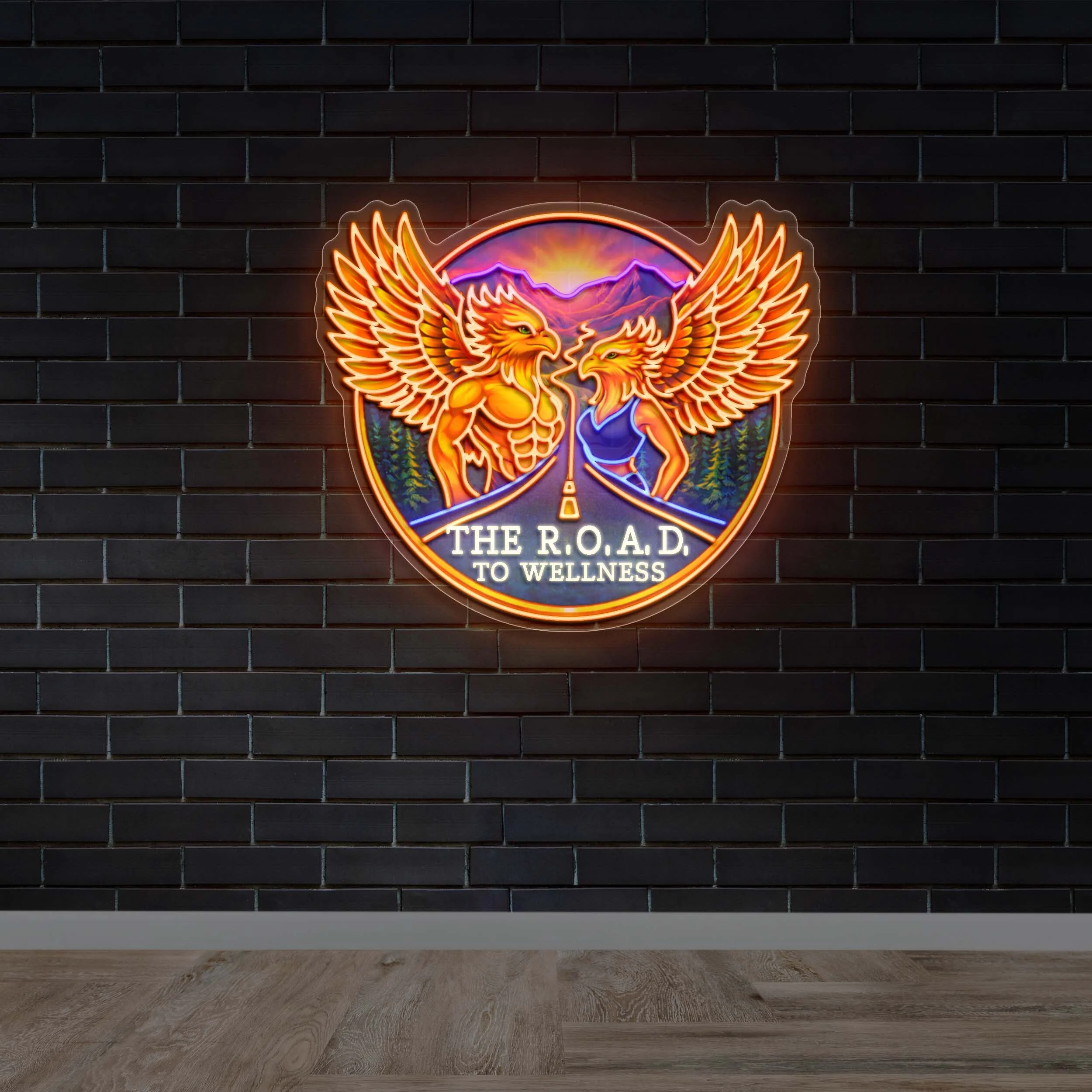 The R.O.A.D TO WELLNESS - Premium Neon Artwork