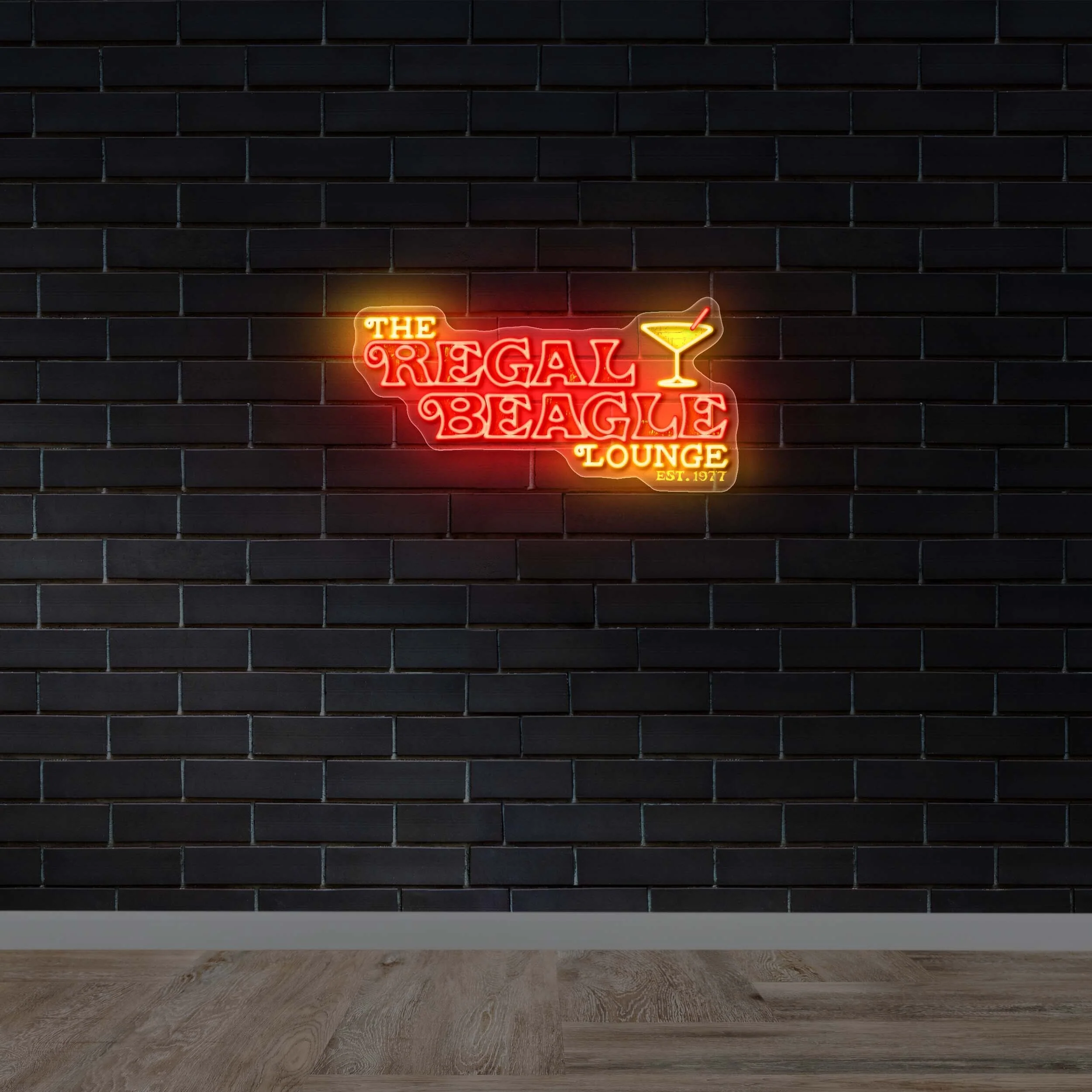 The Regal Beagle Lounge – Premium Neon Artwork