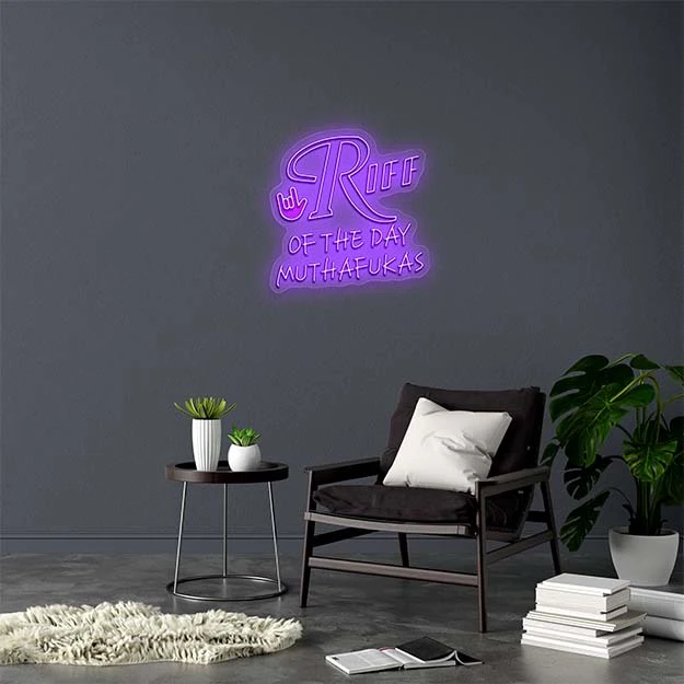 THE RIFF OF THE DAY MUTHAFUKAS - Premium Neon Artwork
