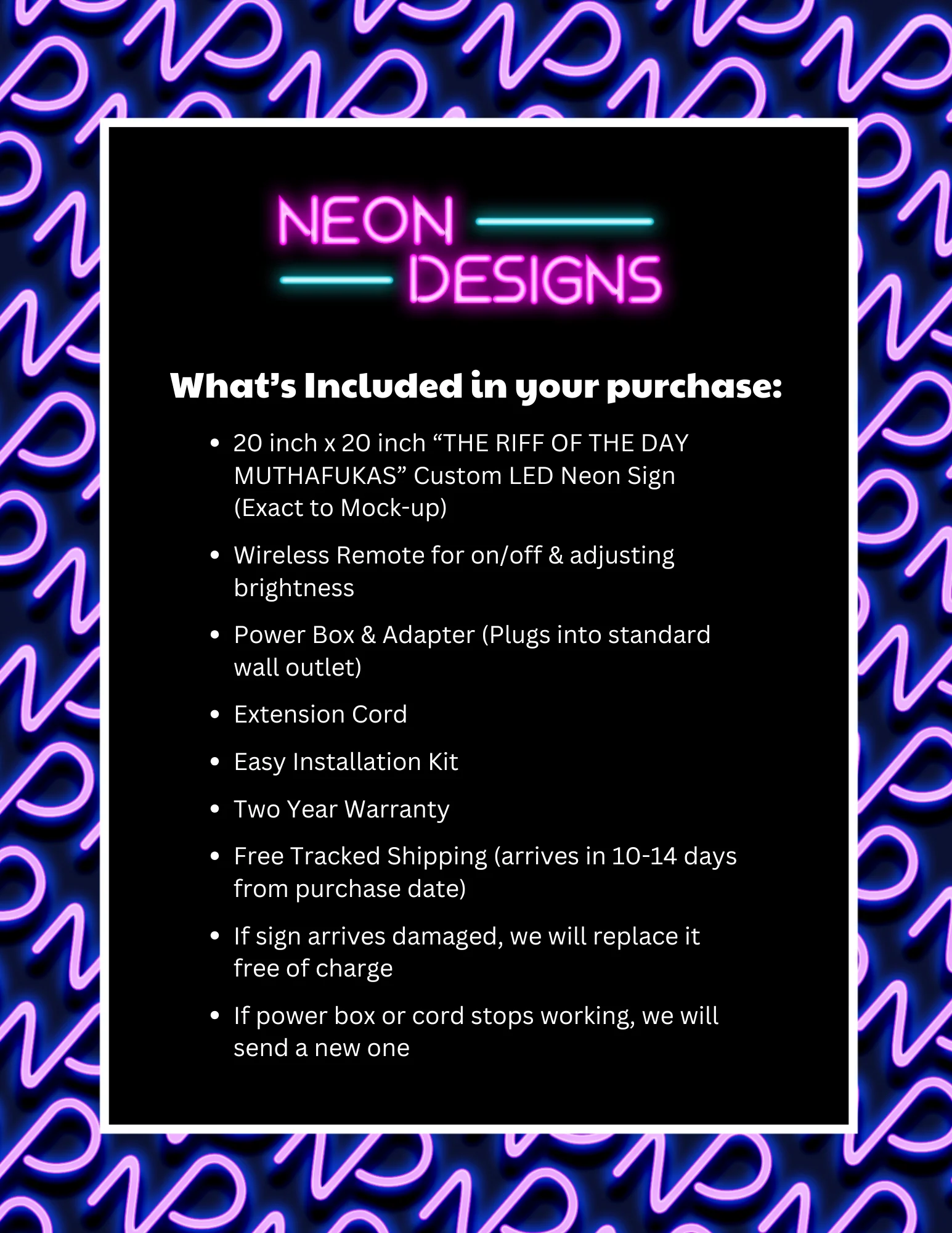 THE RIFF OF THE DAY MUTHAFUKAS - Premium Neon Artwork - Image 2