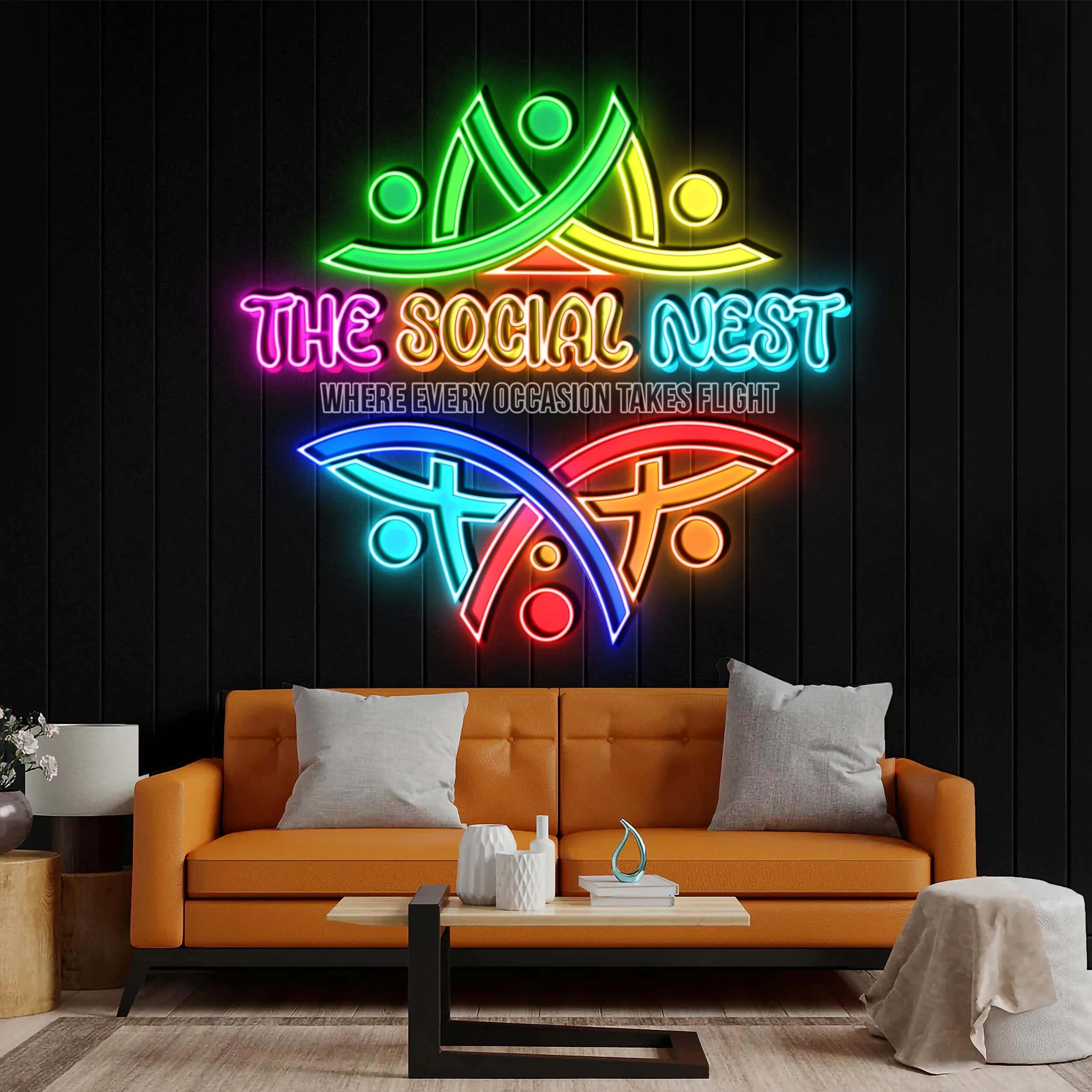 The Social Nest - Premium Neon Artwork