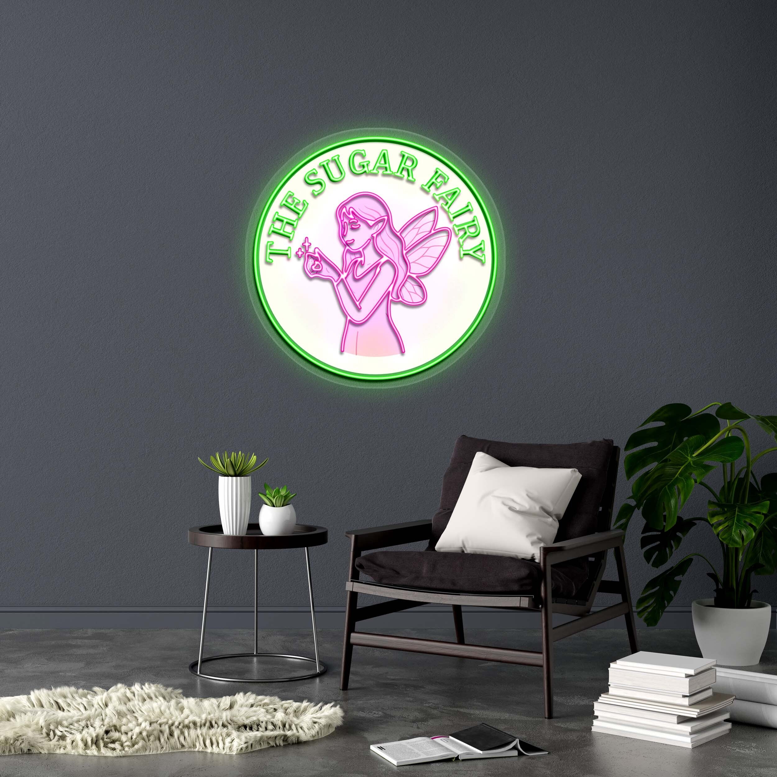 THE SUGAR FAIRY with illuminated face  - Premium Neon Artwork