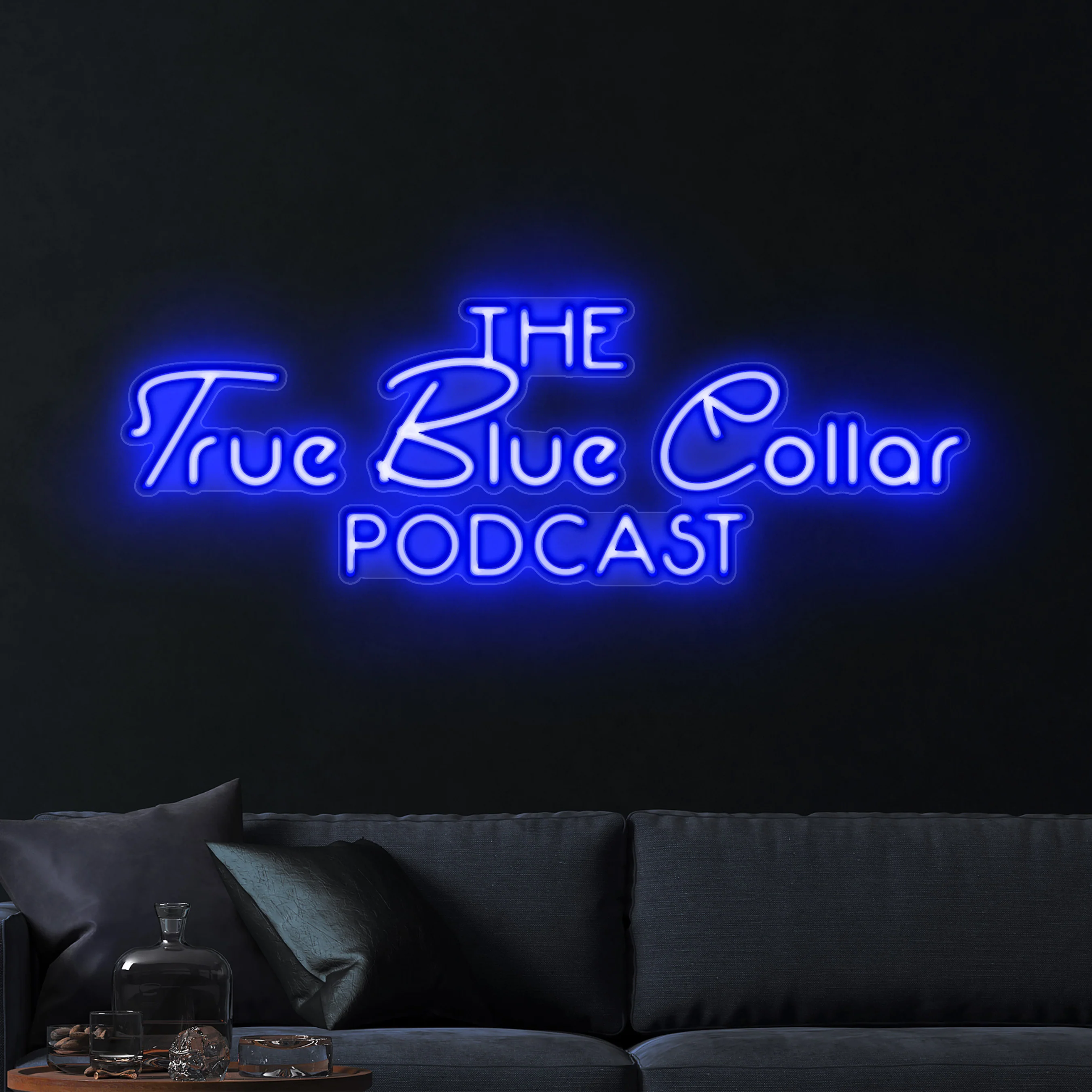 The True Blue Collar Podcast – Premium Neon Artwork