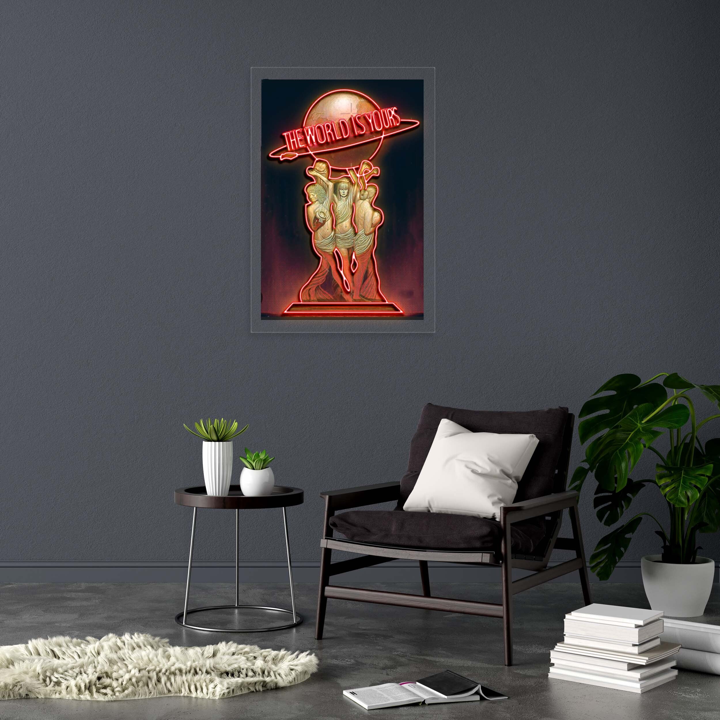 THE WORLD IS YOURS - Premium Neon Artwork