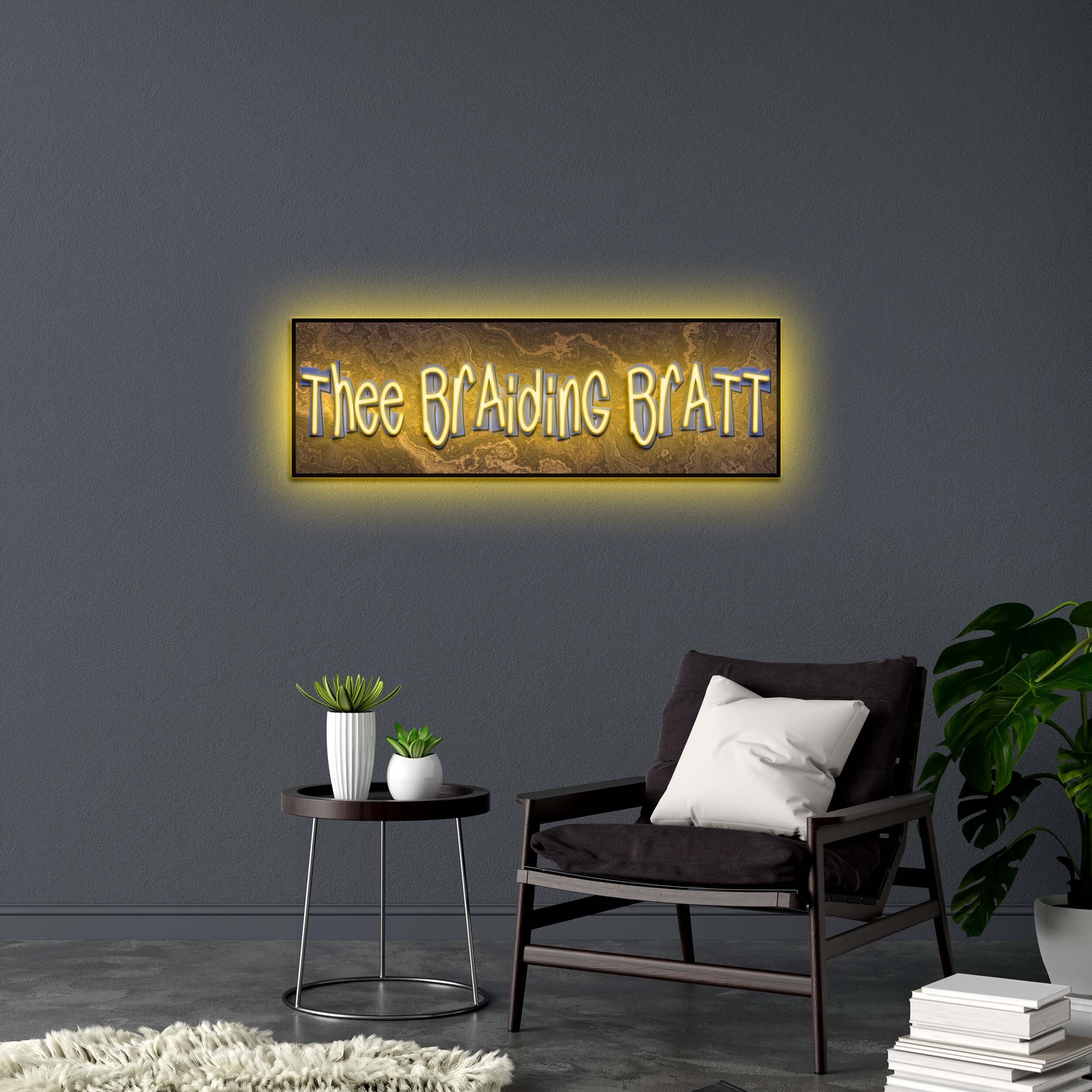THEE BRAIDING BRATT | Single Tube Backlit Version - Premium Neon Artwork - Image 2