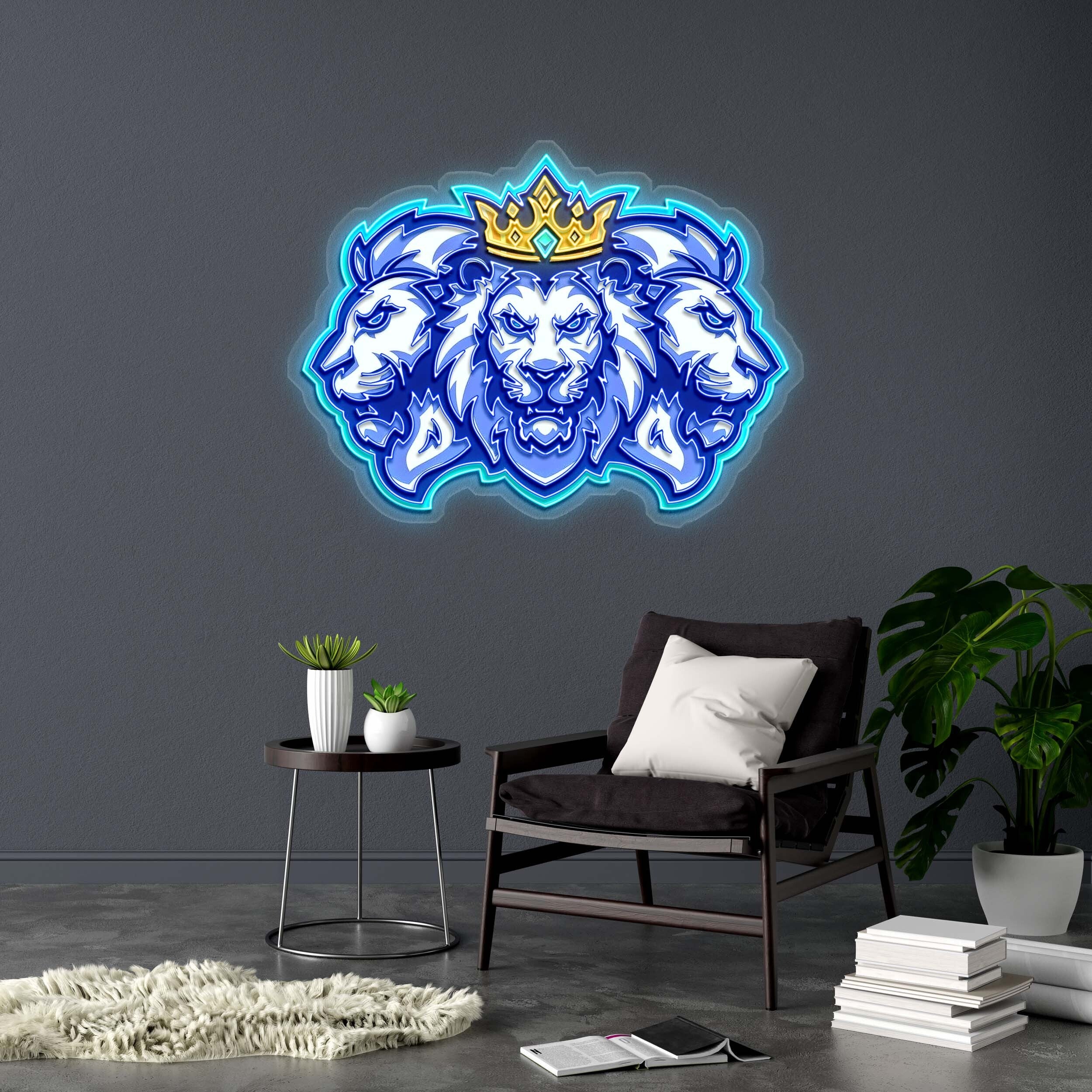 Three Lions - Premium Neon Artwork