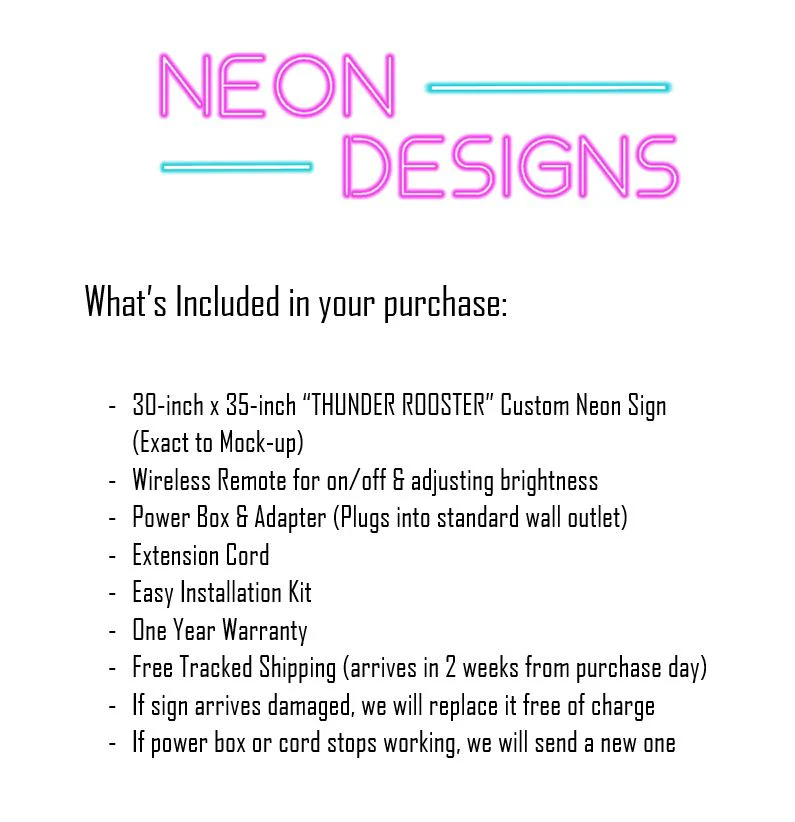 THUNDER ROOSTER - Premium Neon Artwork - Image 2