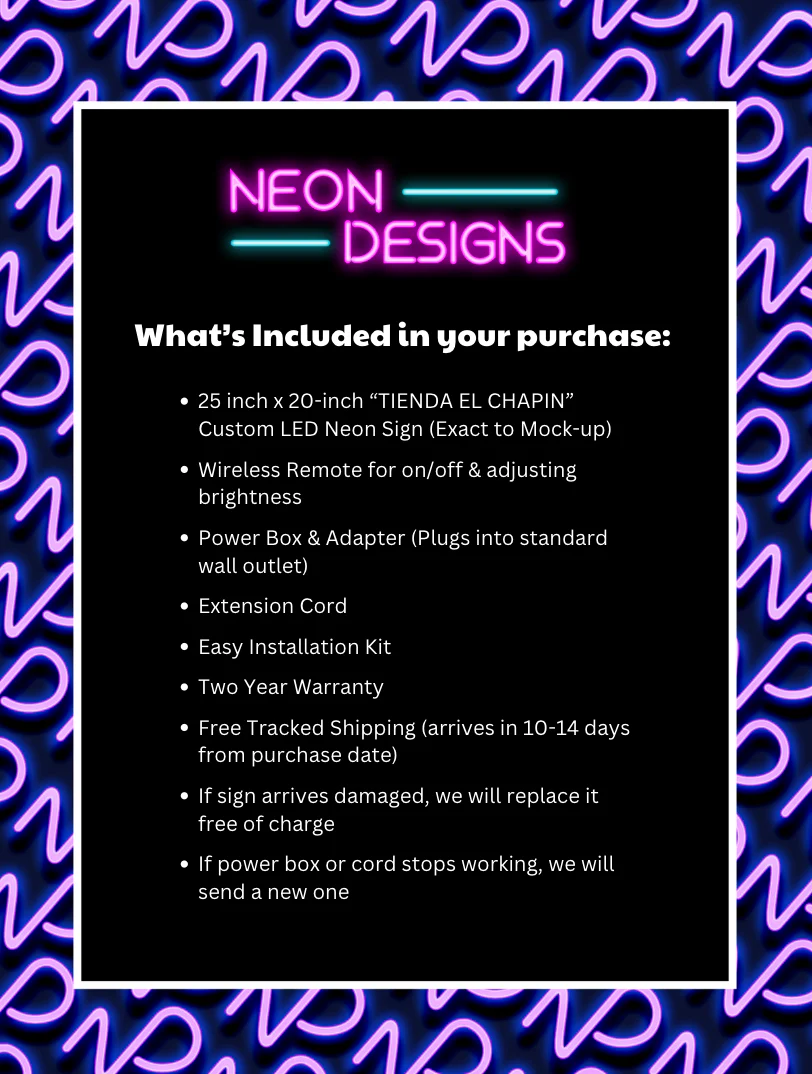 TIENDA EL CHAPIN - Premium Neon Artwork - Image 2