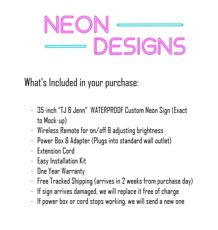 TJ & Jenn - Premium Neon Artwork - Image 2