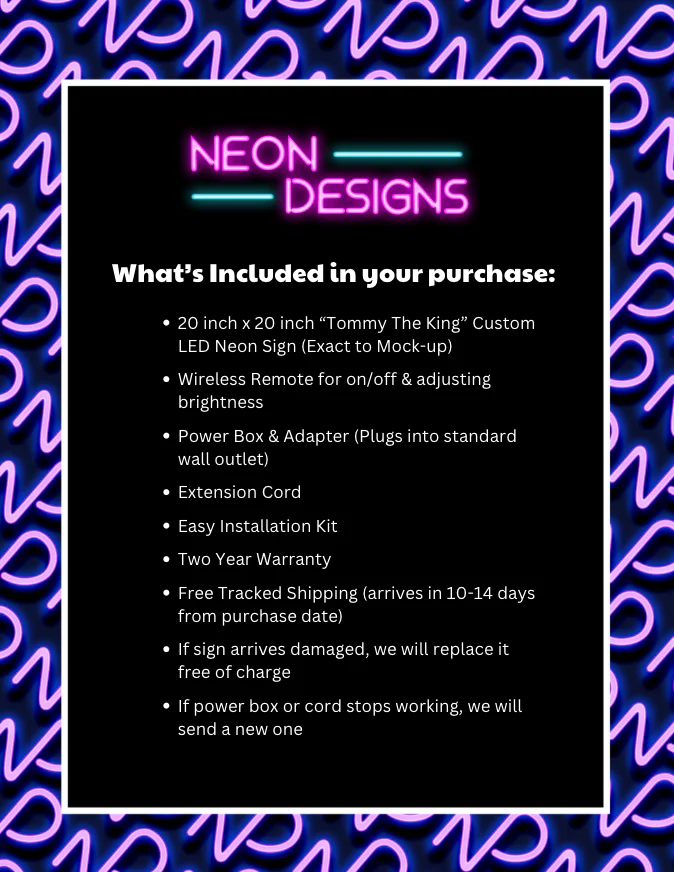 Tommy The King - Premium Neon Artwork - Image 2
