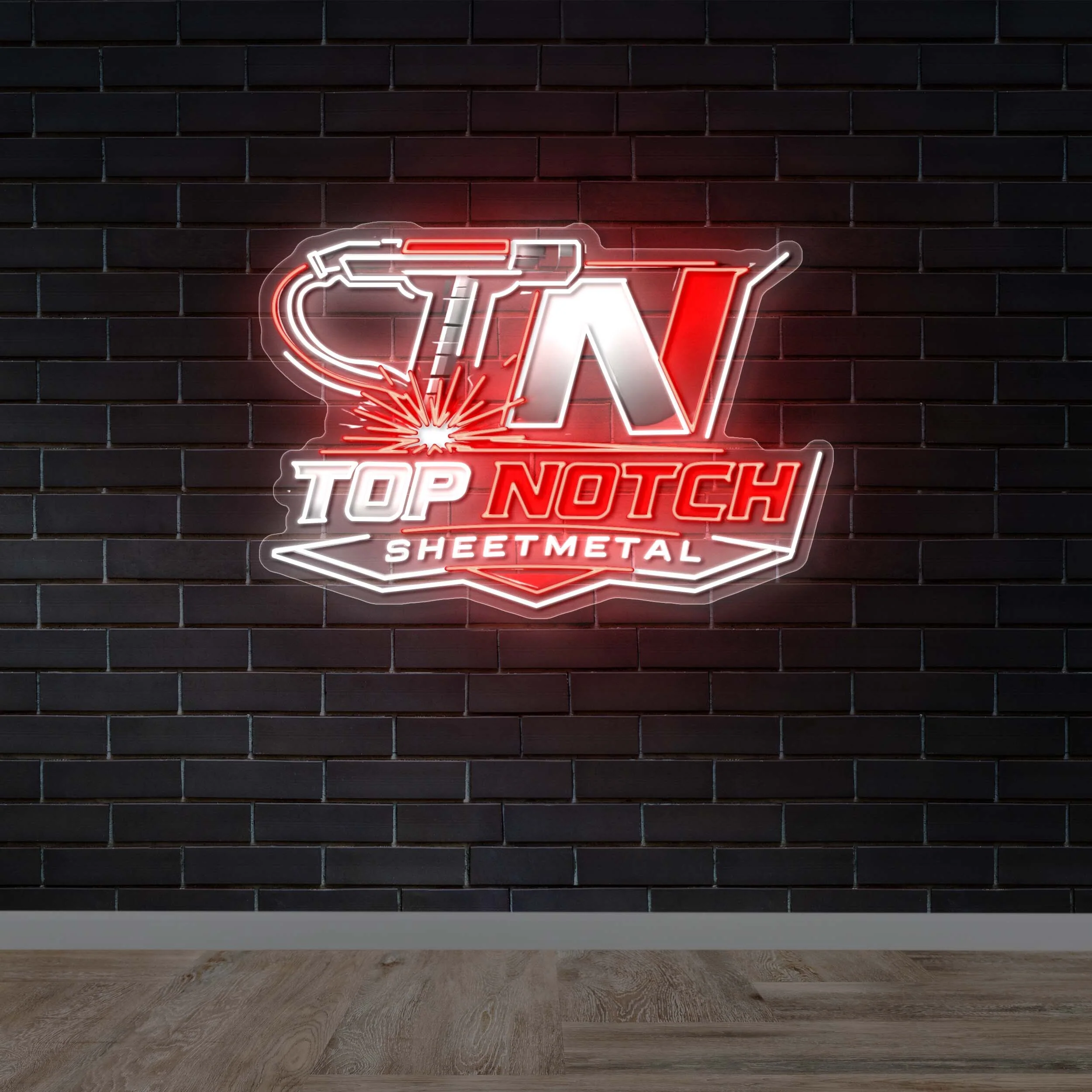 TOP NOTCH SHEETMETAL - Premium Neon Artwork