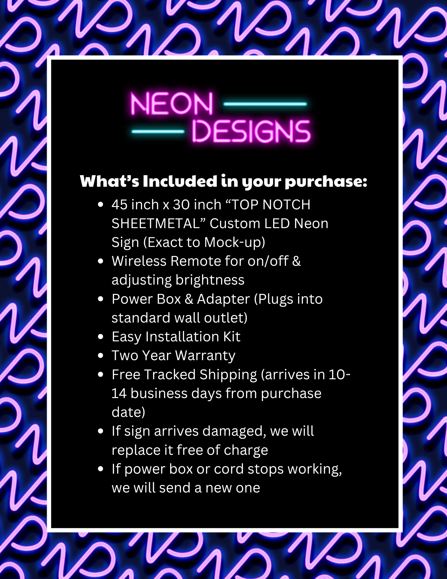 TOP NOTCH SHEETMETAL - Premium Neon Artwork - Image 2