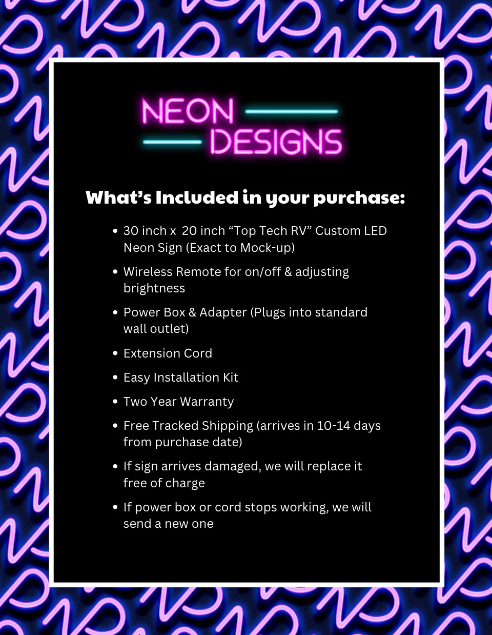 TOP TECH RV - Premium Neon Artwork - Image 2