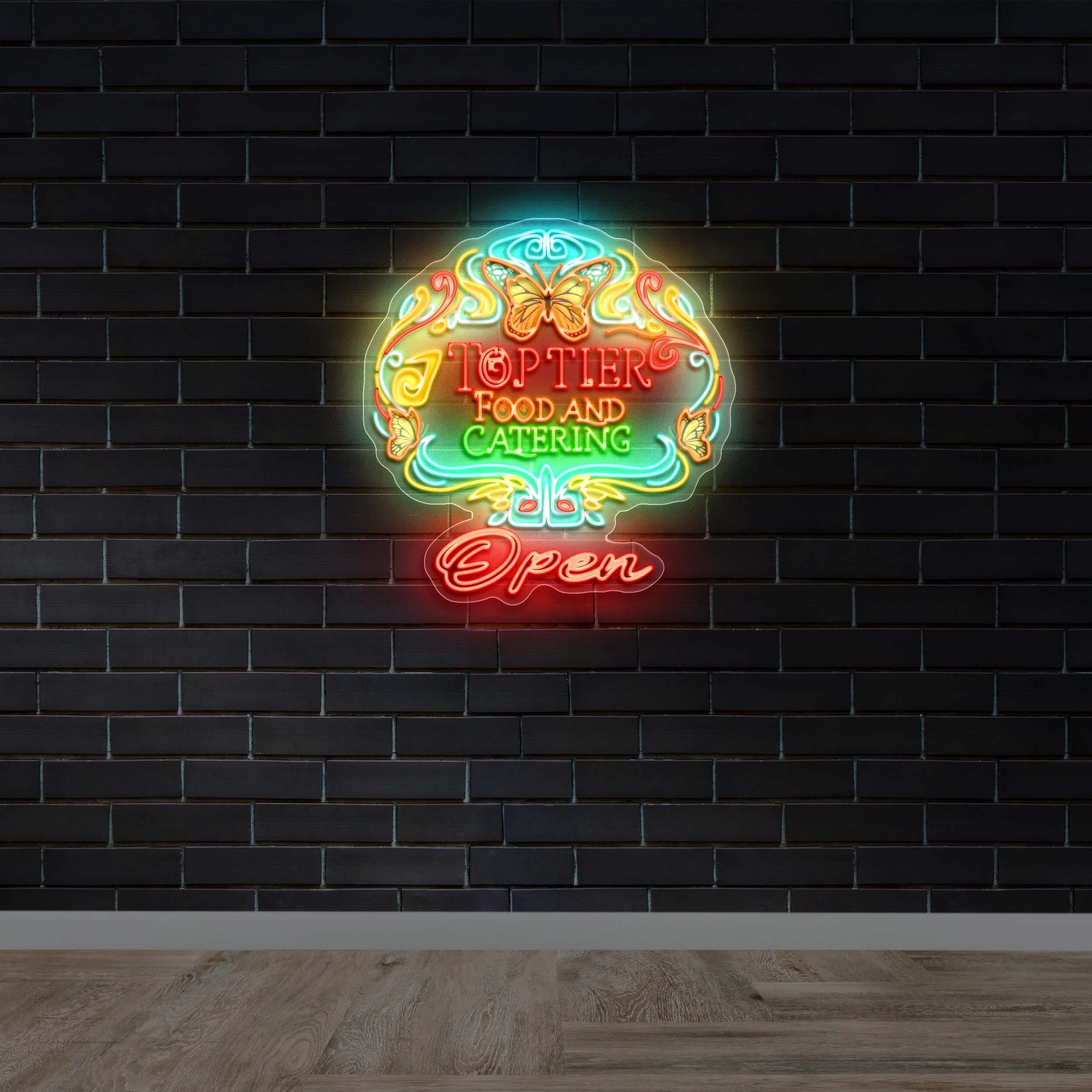 TOP TIER FOOD CATERING - Premium Neon Artwork