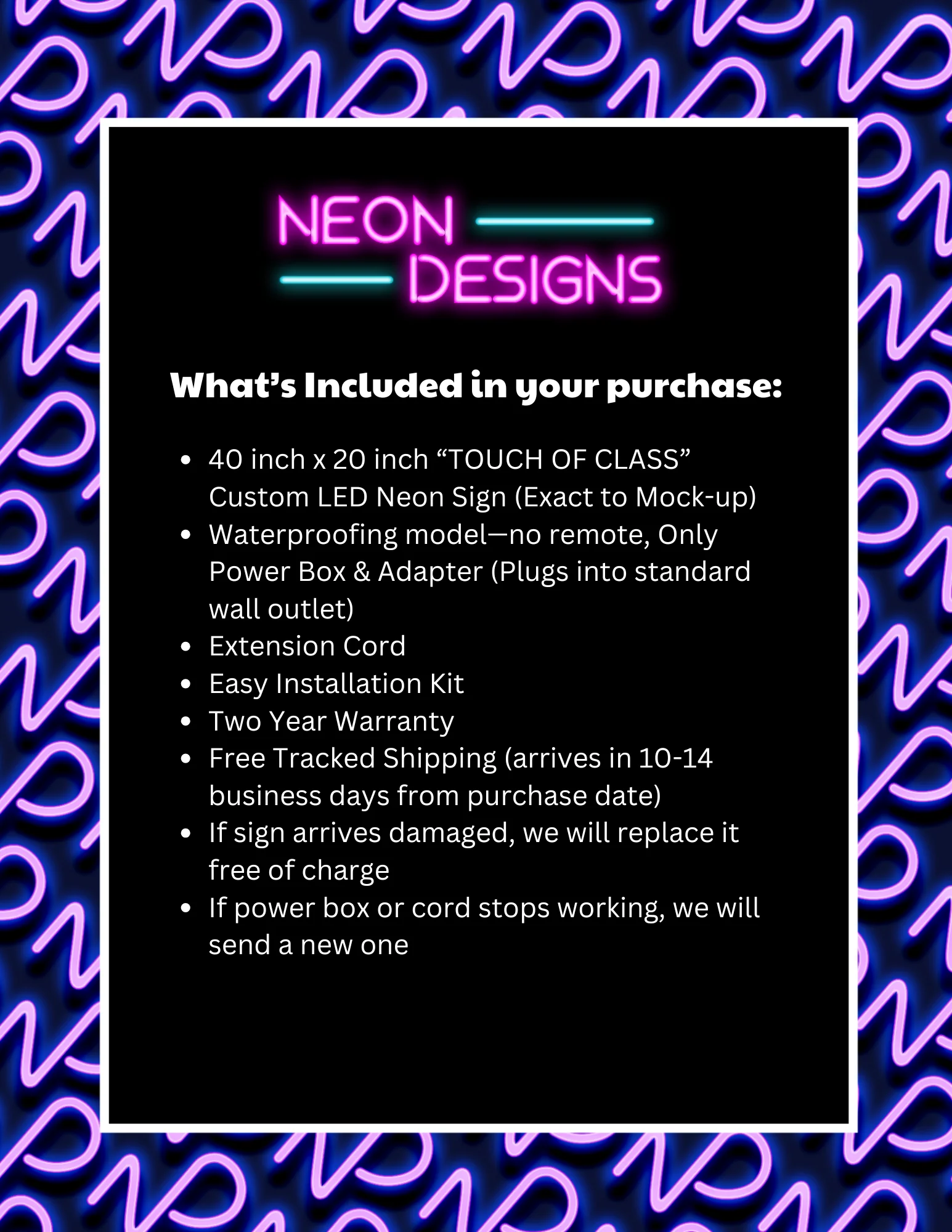 TOUCH OF CLASS - Premium Neon Artwork - Image 2