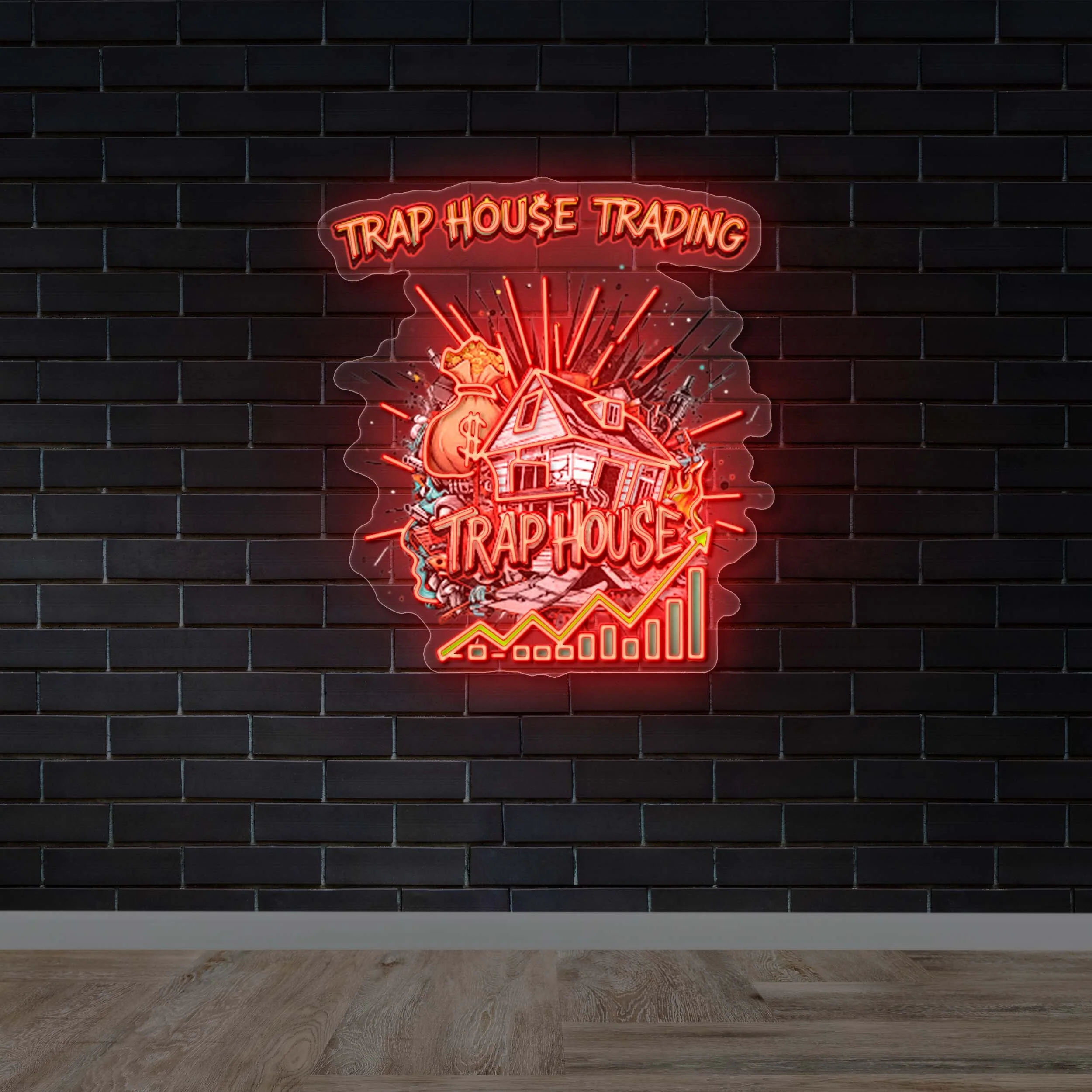 TRAP HOUSE TRADING - Premium Neon Artwork