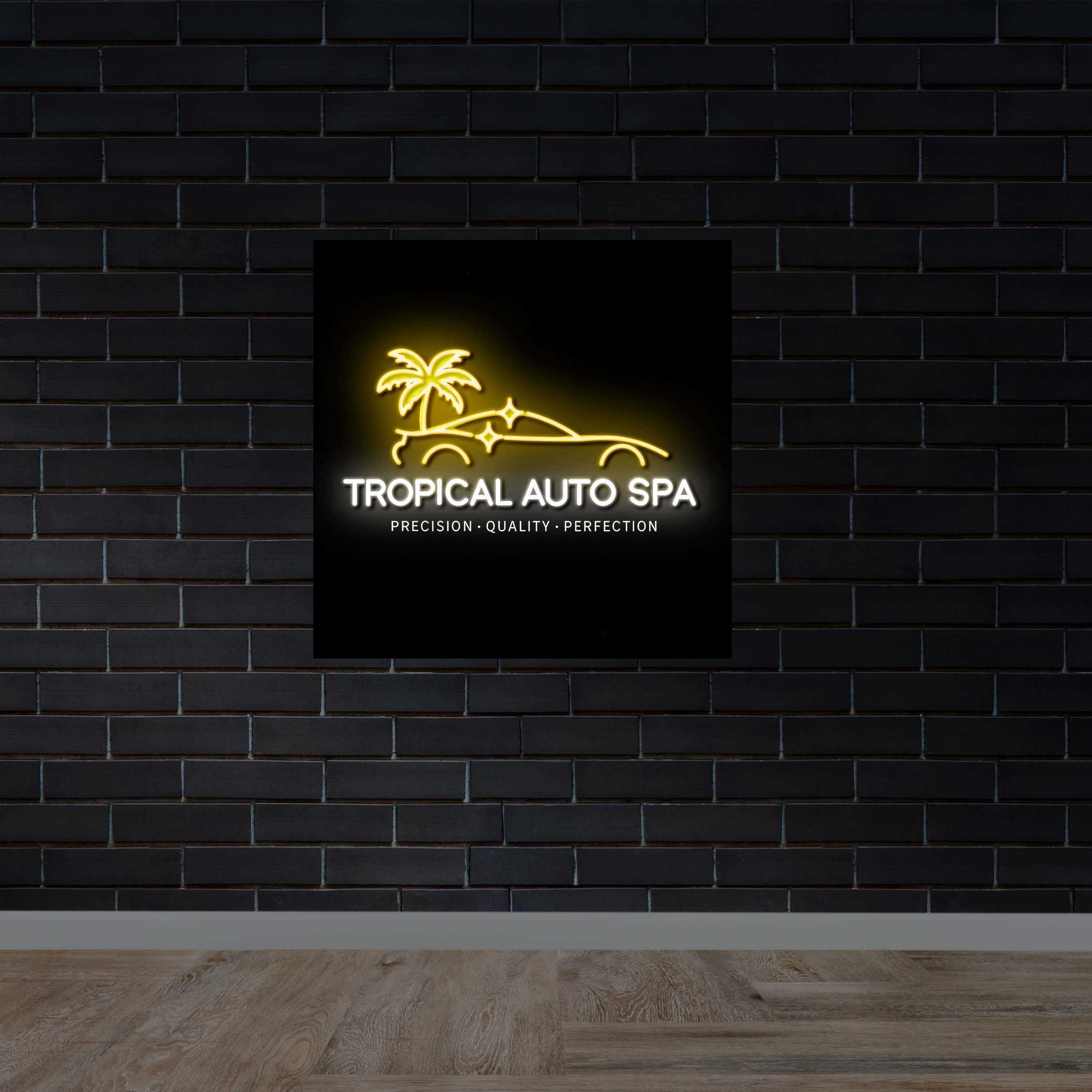 Tropical Auto Spa – Premium Neon Artwork