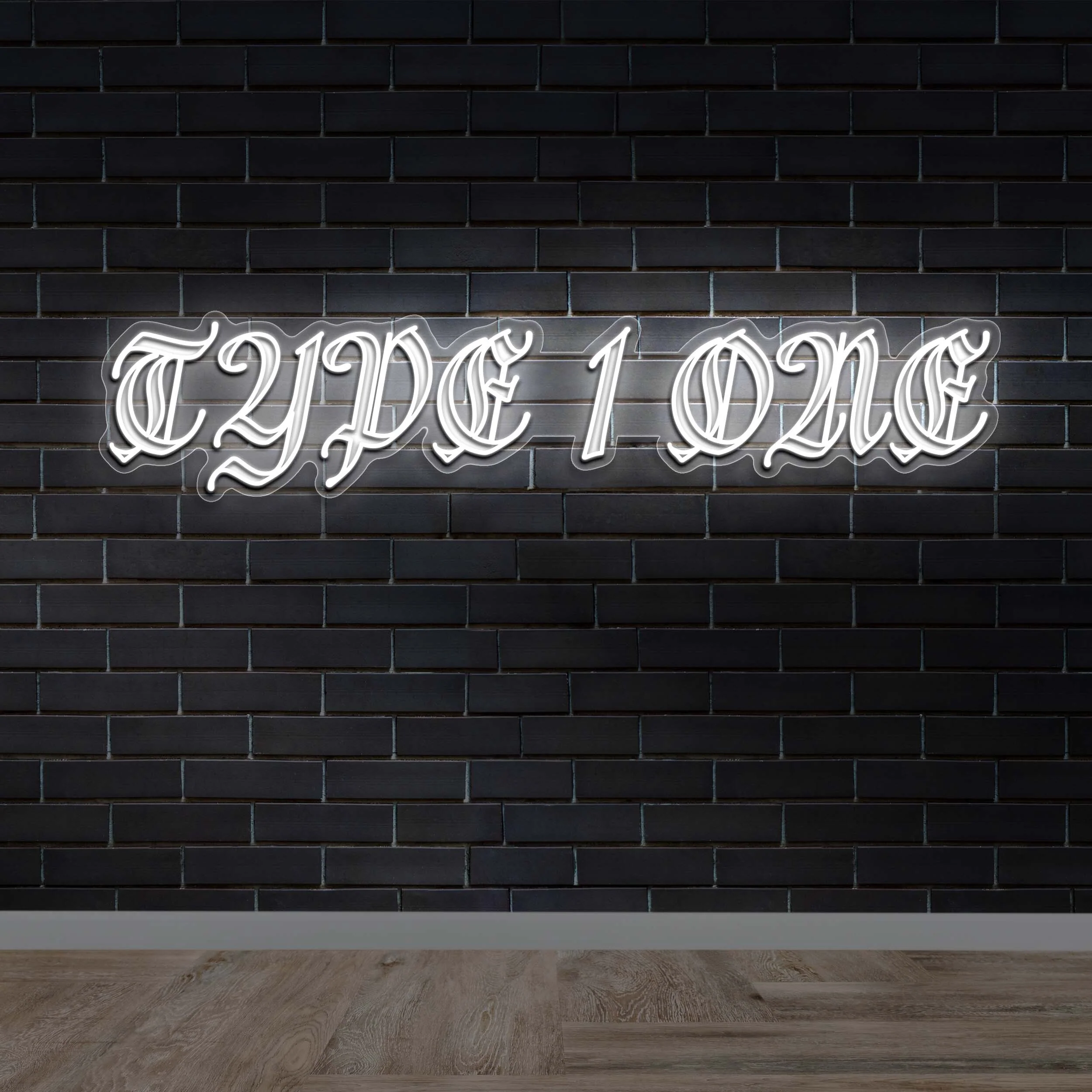 TYPE ONE 1 (cursive version) - Premium Neon Artwork