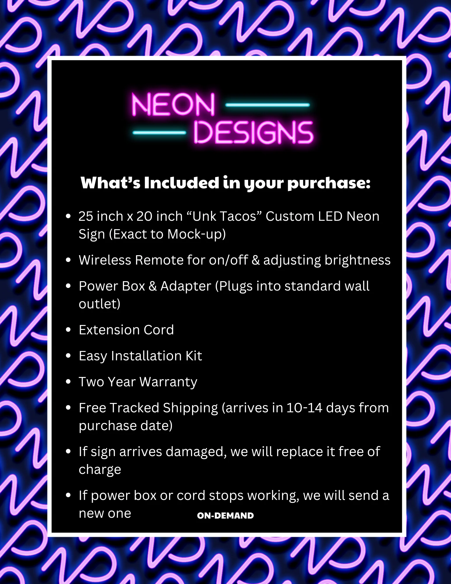 Unk Tacos - Premium Neon Artwork - Image 2