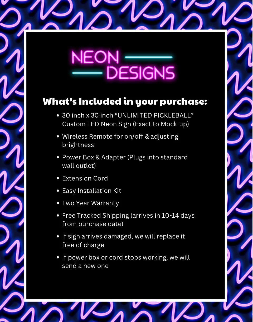 UNLIMITED PICKLEBALL - Premium Neon Artwork - Image 2