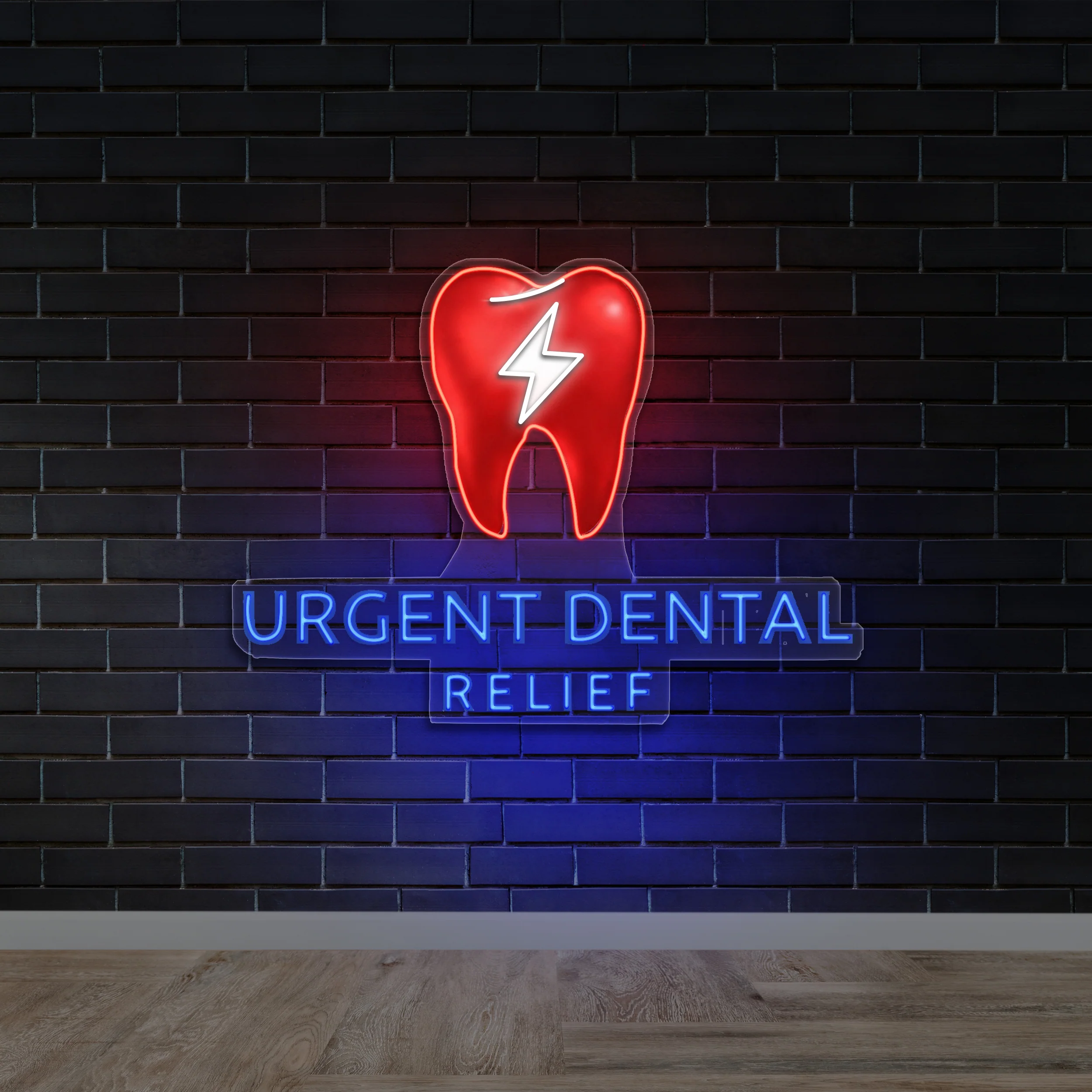 Urgent Dental Relief - Premium Neon Artwork