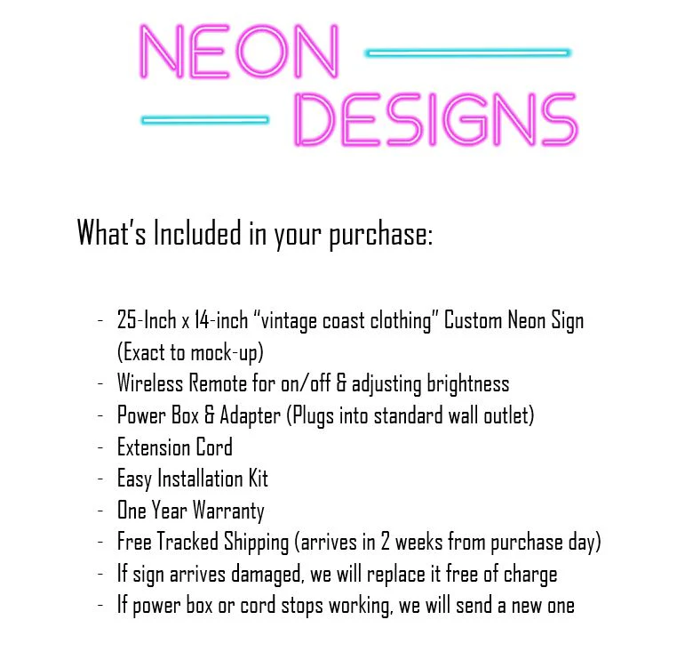 vintage coast clothing - Premium Neon Artwork - Image 2