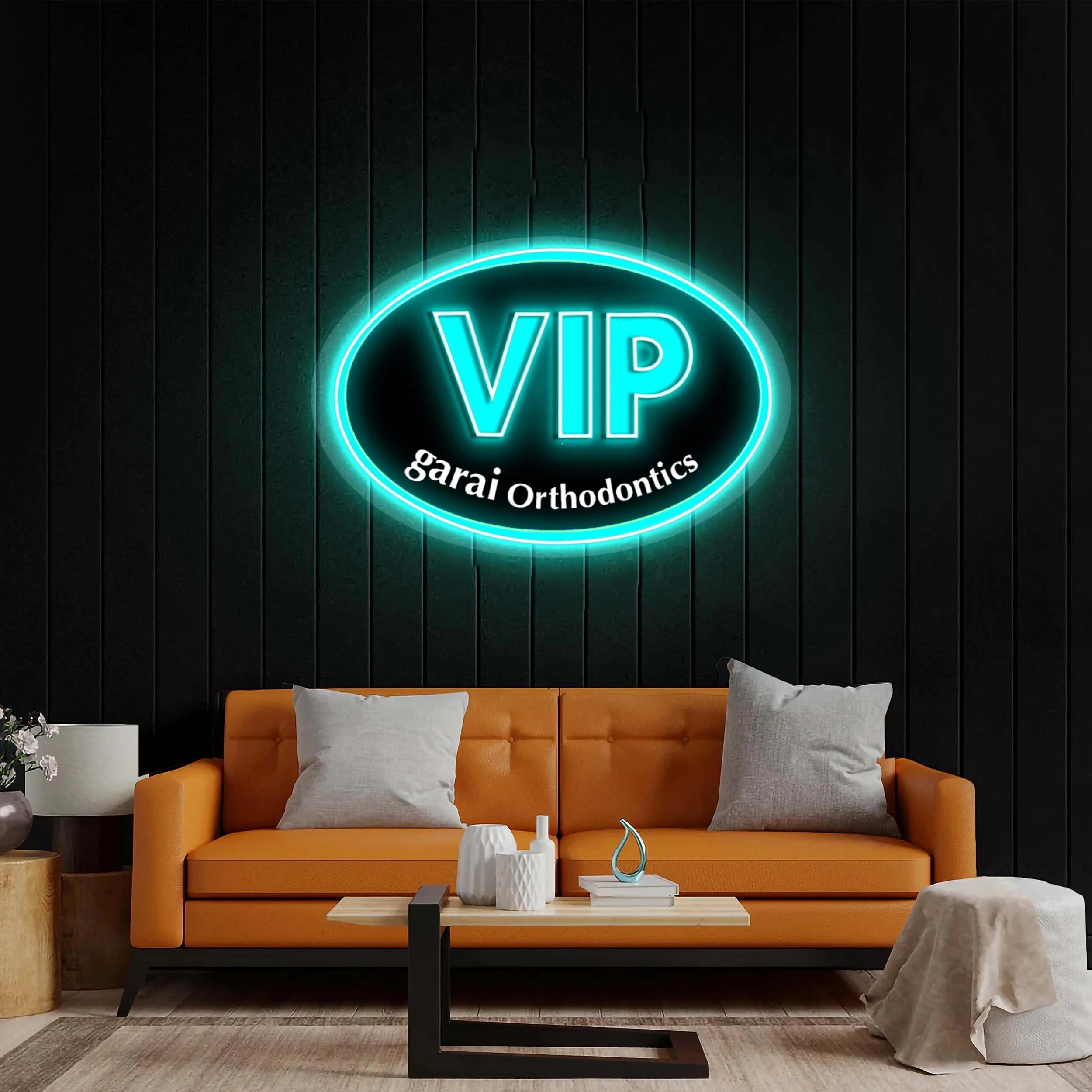 VIP (Black background, Icy Blue VIP text) - Premium Neon Artwork - Image 4